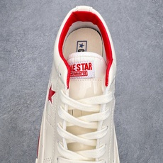 Converse ONE STAR Leather匡威木村一星皮质白红拼接经典舒适低帮休闲硫化板鞋以经典 Converse ONE STAR Leather匡威木村一星皮质白红拼接经典舒适低帮休闲硫化板鞋以经典
