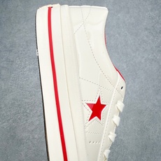 Converse ONE STAR Leather匡威木村一星皮质白红拼接经典舒适低帮休闲硫化板鞋以经典 Converse ONE STAR Leather匡威木村一星皮质白红拼接经典舒适低帮休闲硫化板鞋以经典