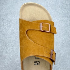 #GD广顶 Birkenstock Zurich 勃肯绒面金属针扣软木底包头拖鞋 牛皮绒面革质地柔软 搭 #GD广顶 Birkenstock Zurich 勃肯绒面金属针扣软木底包头拖鞋 牛皮绒面革质地柔软 搭