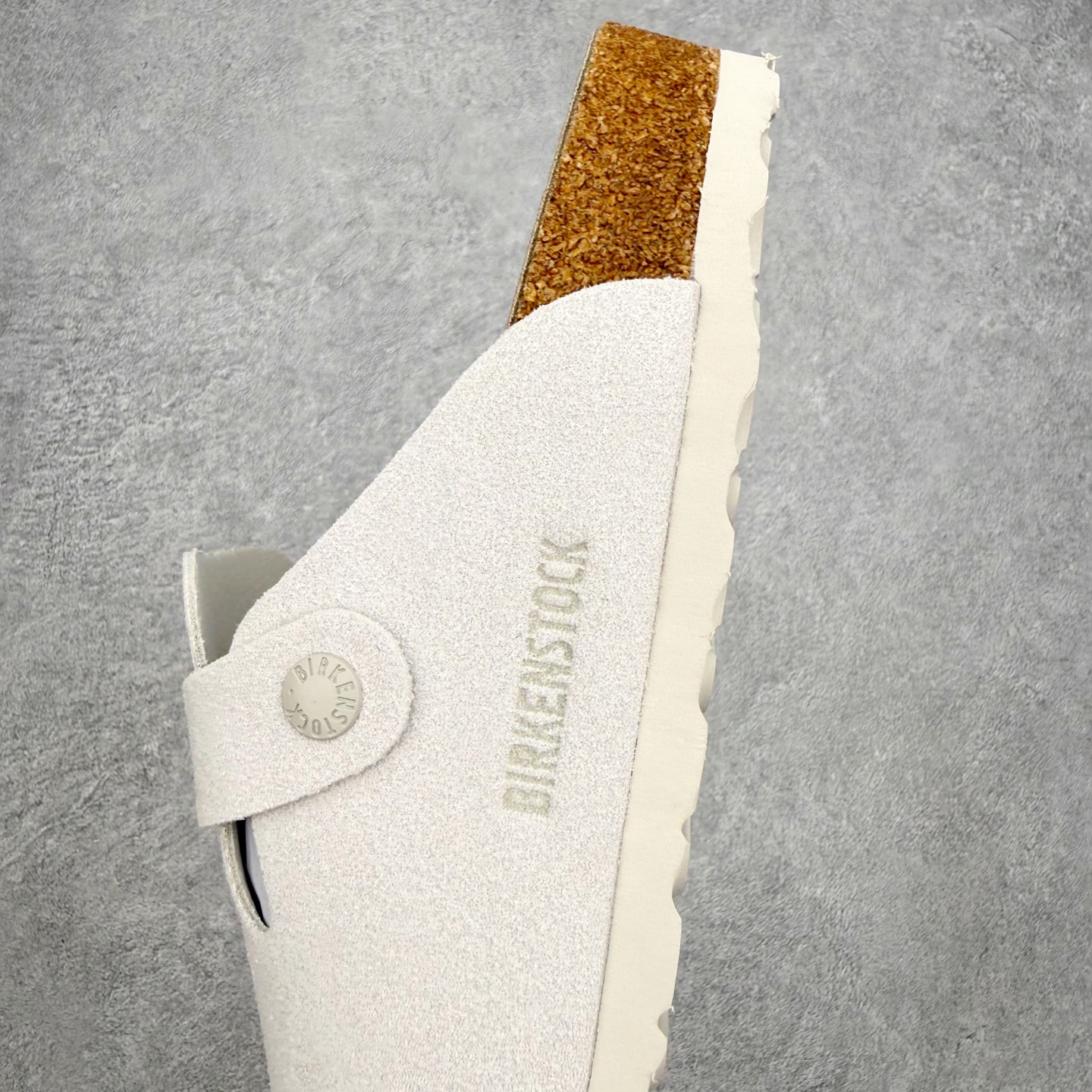 ＃GD广顶 Birkenstock Boston VL 勃肯绒面金属针扣软木底包头拖鞋 牛皮绒面革质地柔