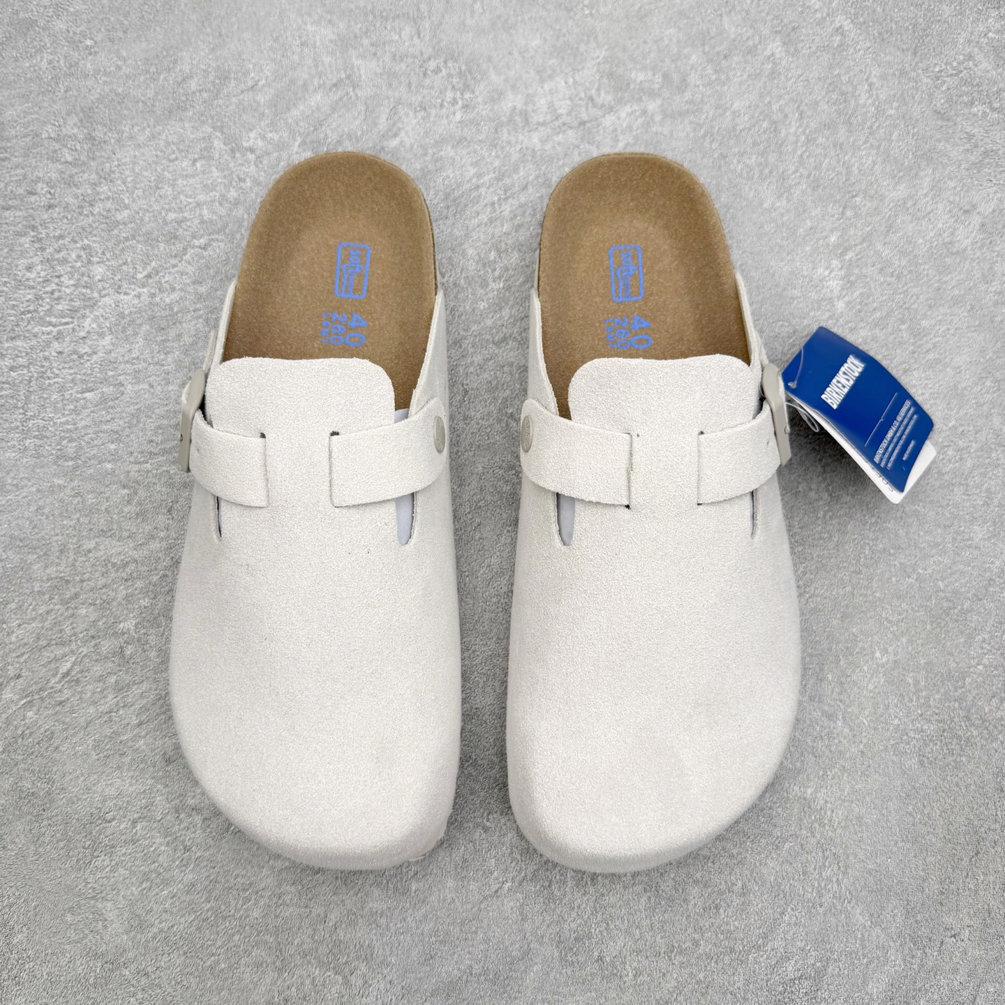＃GD广顶 Birkenstock Boston VL 勃肯绒面金属针扣软木底包头拖鞋 牛皮绒面革质地柔