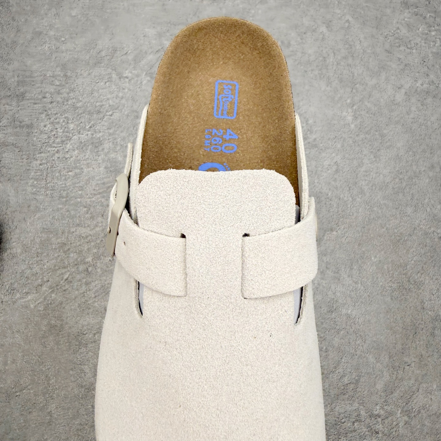 ＃GD广顶 Birkenstock Boston VL 勃肯绒面金属针扣软木底包头拖鞋 牛皮绒面革质地柔