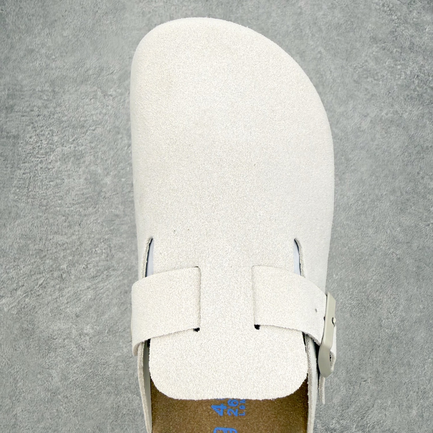 ＃GD广顶 Birkenstock Boston VL 勃肯绒面金属针扣软木底包头拖鞋 牛皮绒面革质地柔