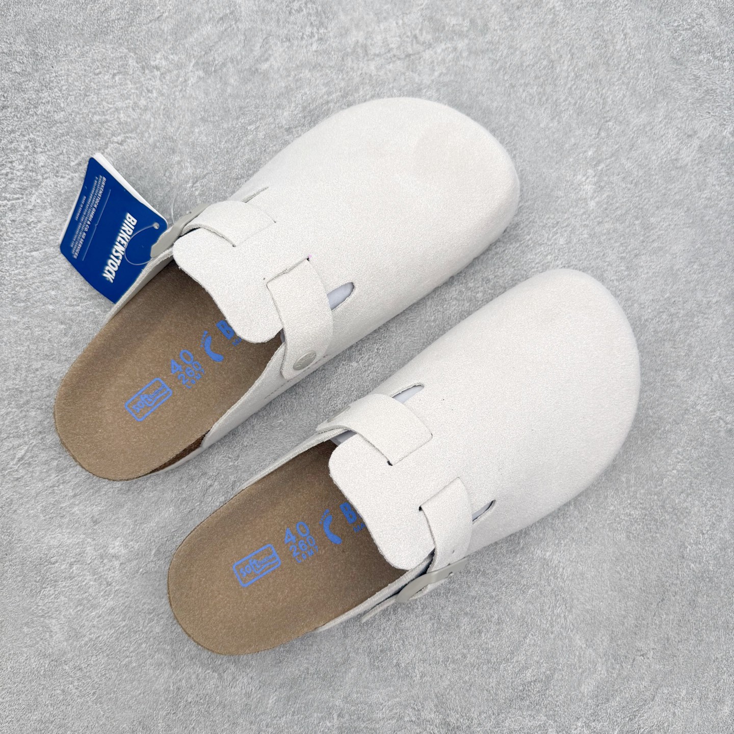 ＃GD广顶 Birkenstock Boston VL 勃肯绒面金属针扣软木底包头拖鞋 牛皮绒面革质地柔