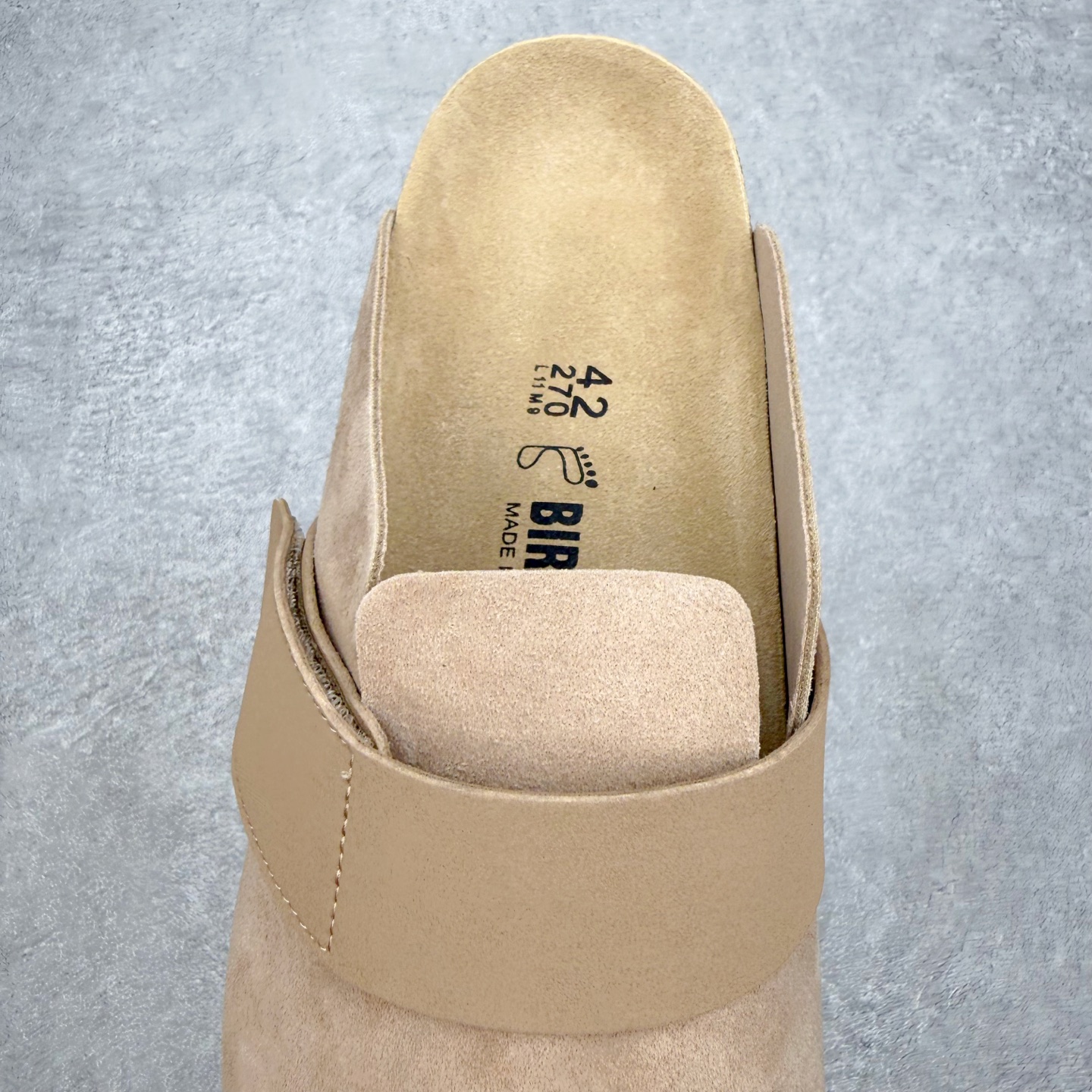 ＃GD广顶 Birkenstock Roma 勃肯绒面金属针扣软木底包头拖鞋 牛皮绒面革质地柔软 搭配可