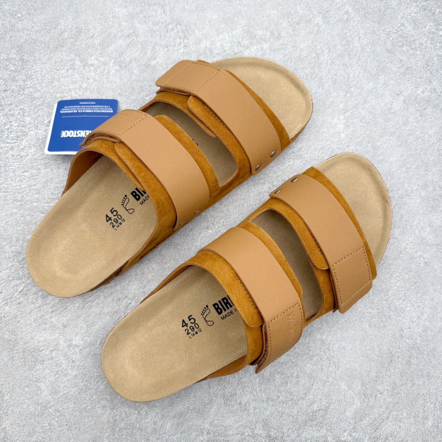 ＃GD广顶 Birkenstock Roma 勃肯绒面金属针扣软木底拖鞋 牛皮绒面革质地柔软 搭配可调节