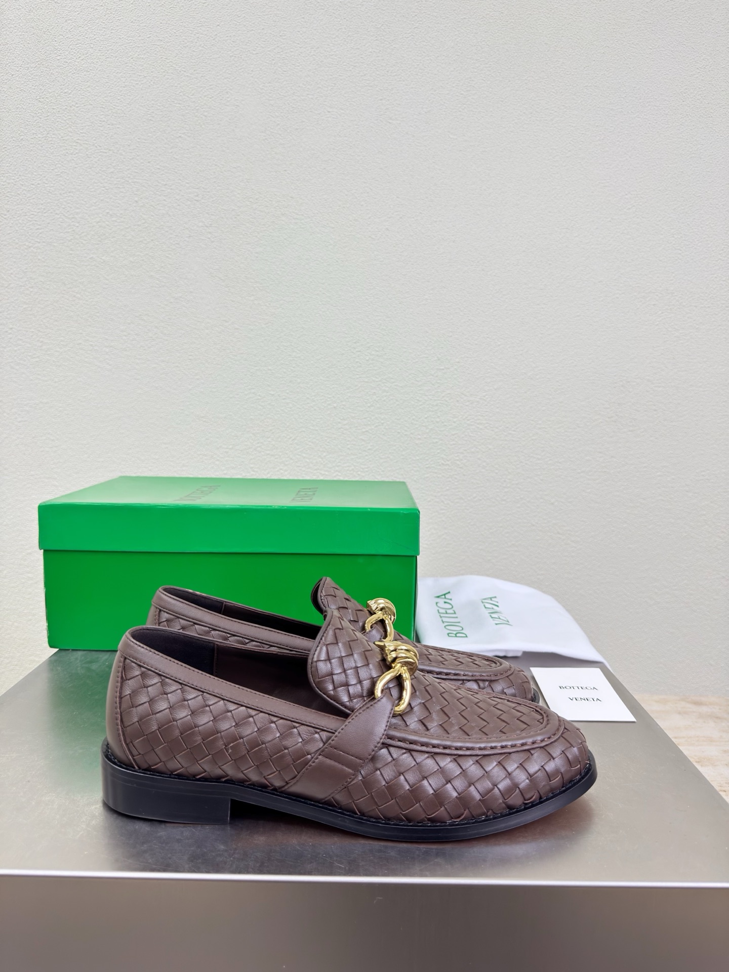 高版本出厂 男码+10 Bottega Veneta/BV F065 2026ss新款真皮手工编织 金色
