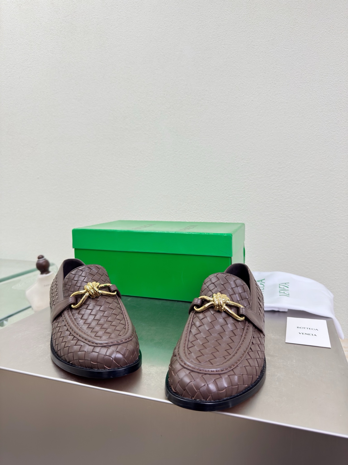 高版本出厂 男码+10 Bottega Veneta/BV F065 2026ss新款真皮手工编织 金色