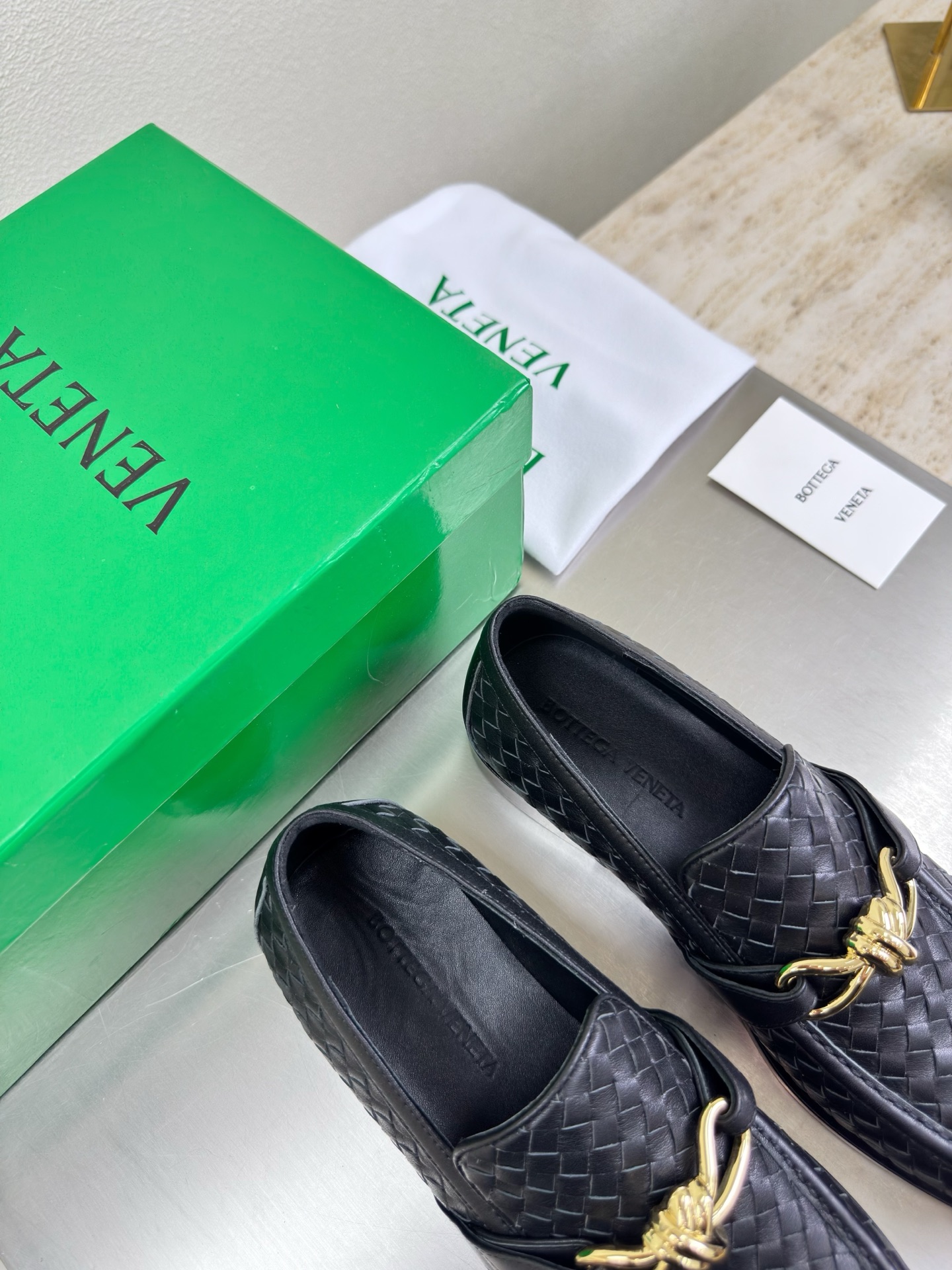 高版本出厂 男码+10 Bottega Veneta/BV F065 2026ss新款真皮手工编织 金色