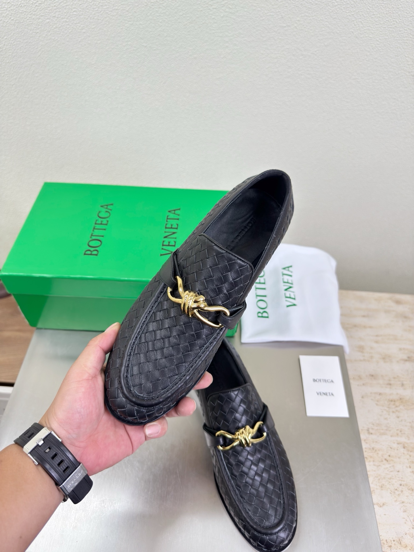 高版本出厂 男码+10 Bottega Veneta/BV F065 2026ss新款真皮手工编织 金色