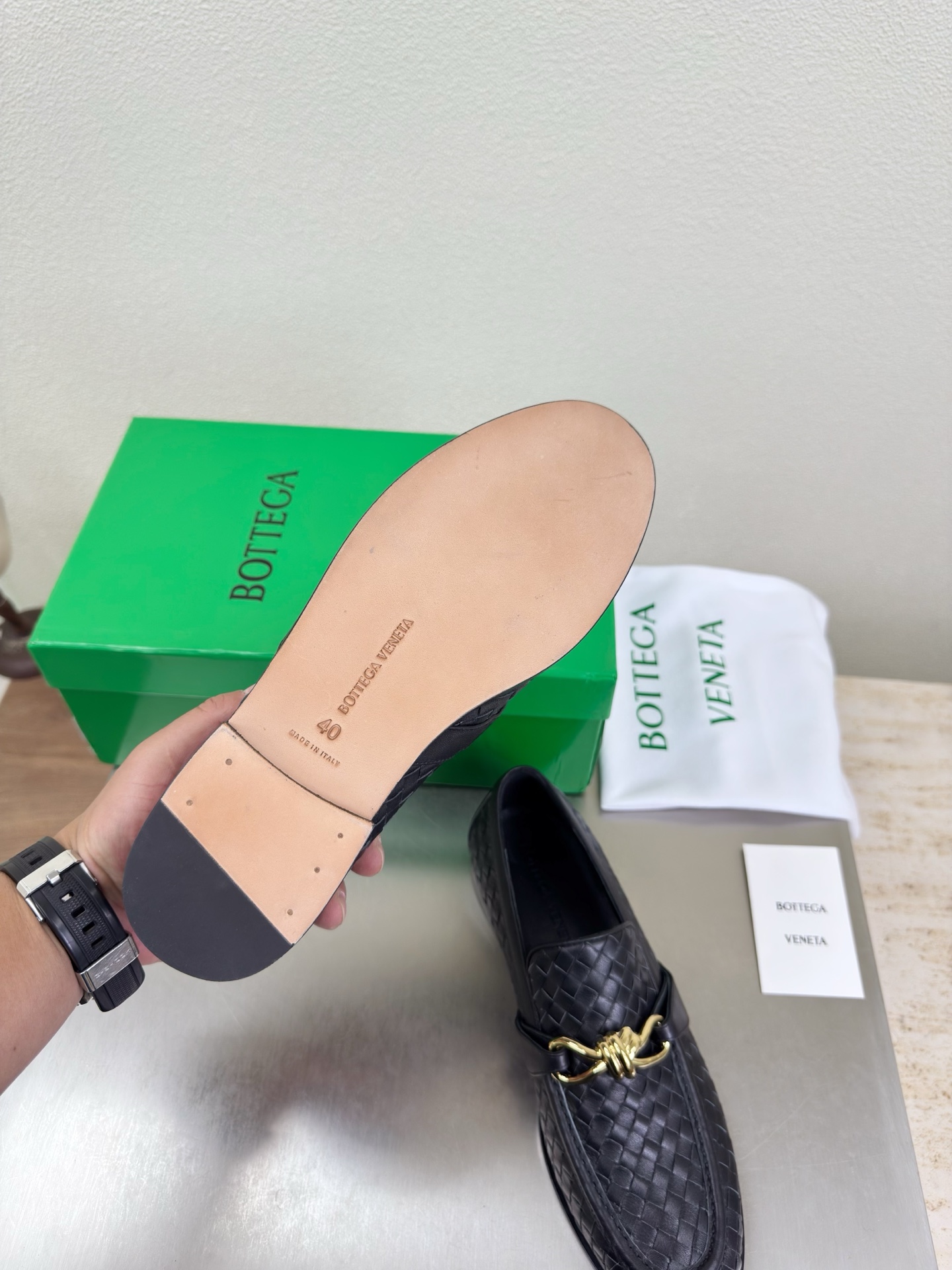 高版本出厂 男码+10 Bottega Veneta/BV F065 2026ss新款真皮手工编织 金色