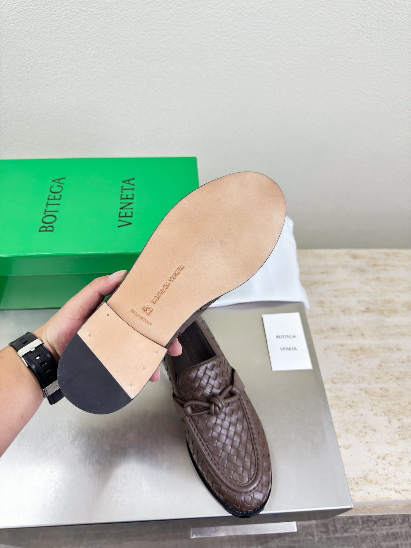 高版本出厂 男码+10 Bottega Veneta/BV F065 2026ss新款真皮手工编织 金色