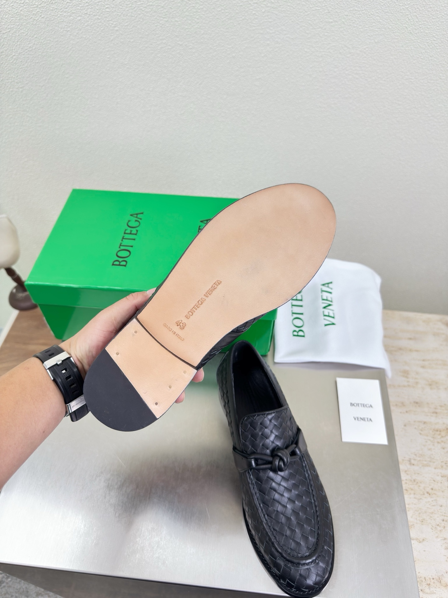 高版本出厂 男码+10 Bottega Veneta/BV F065 2026ss新款真皮手工编织 金色