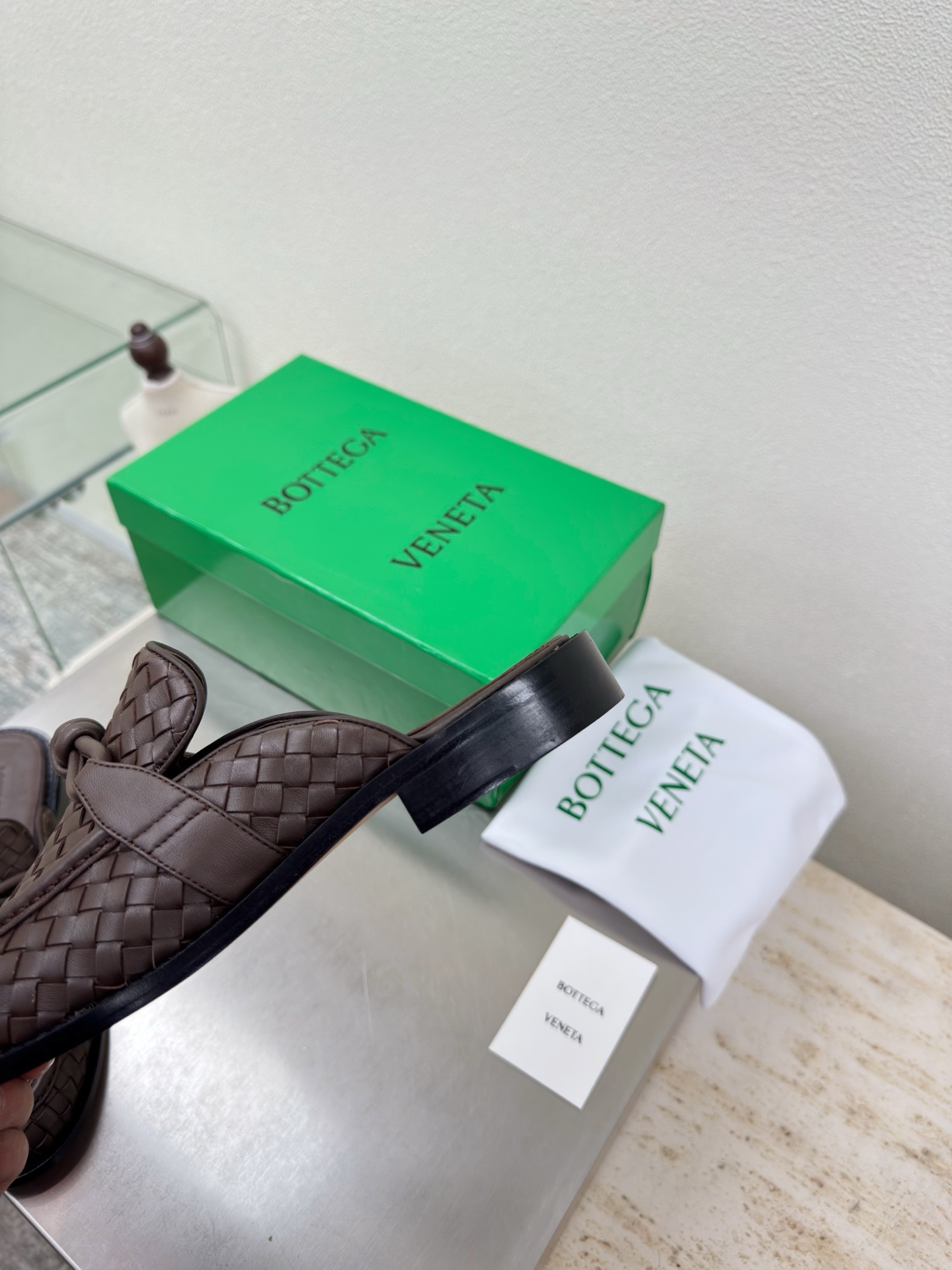 高版本出厂 男码+10 Bottega Veneta/BV F065 2026ss新款真皮手工编织金色五
