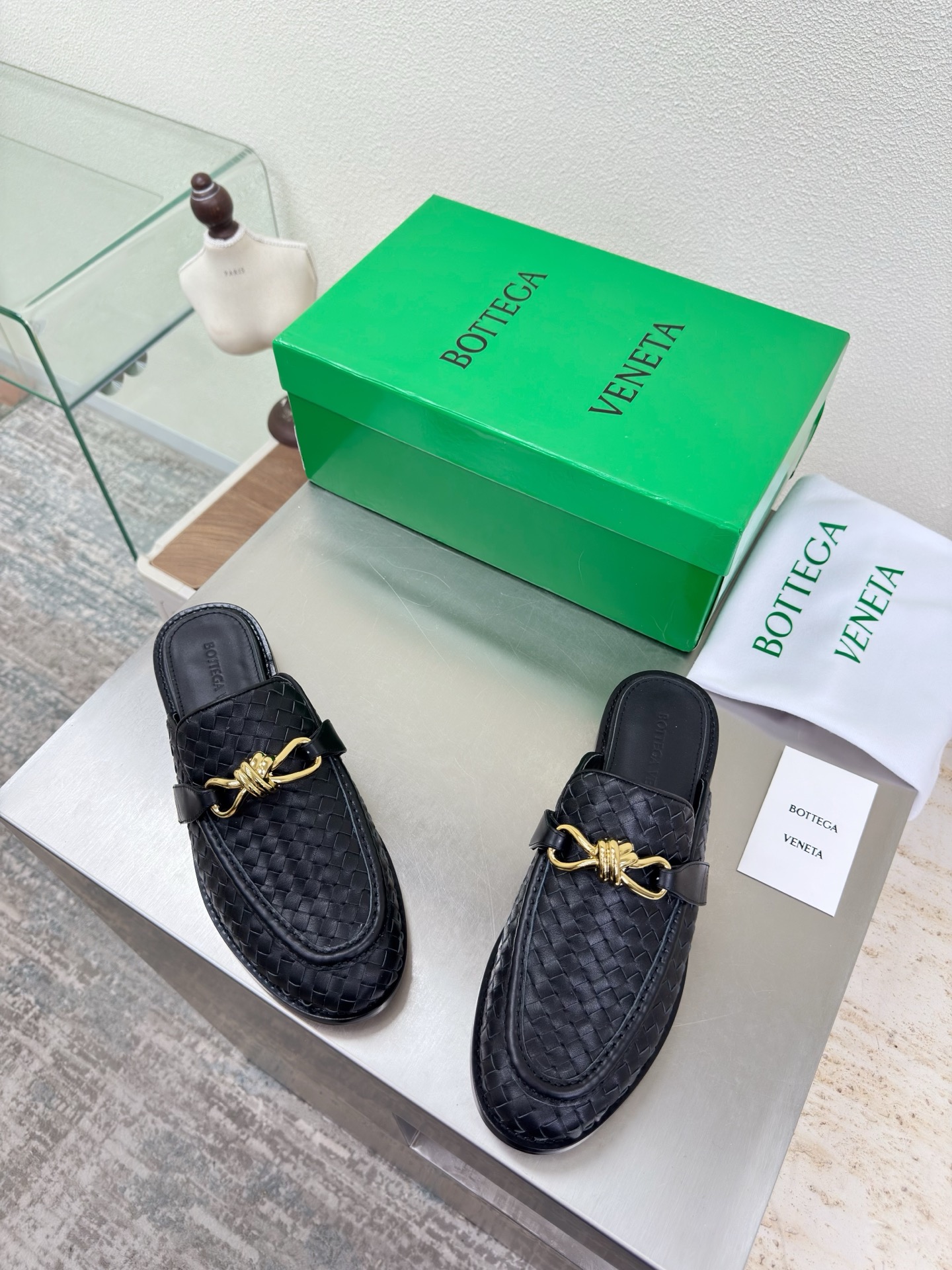 高版本出厂 男码+10 Bottega Veneta/BV F065 2026ss新款真皮手工编织金色五