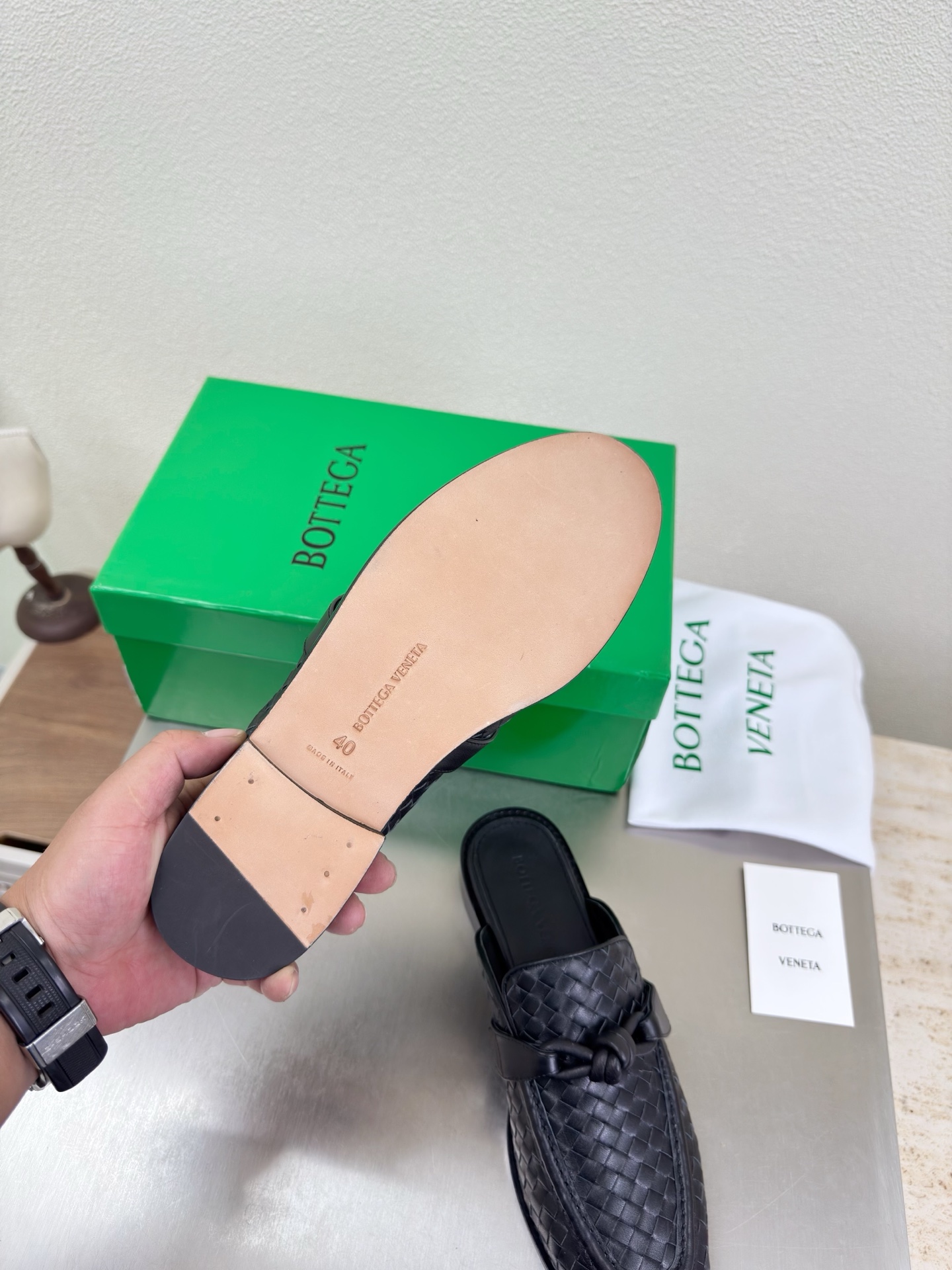 高版本出厂 男码+10 Bottega Veneta/BV F065 2026ss新款真皮手工编织金色五