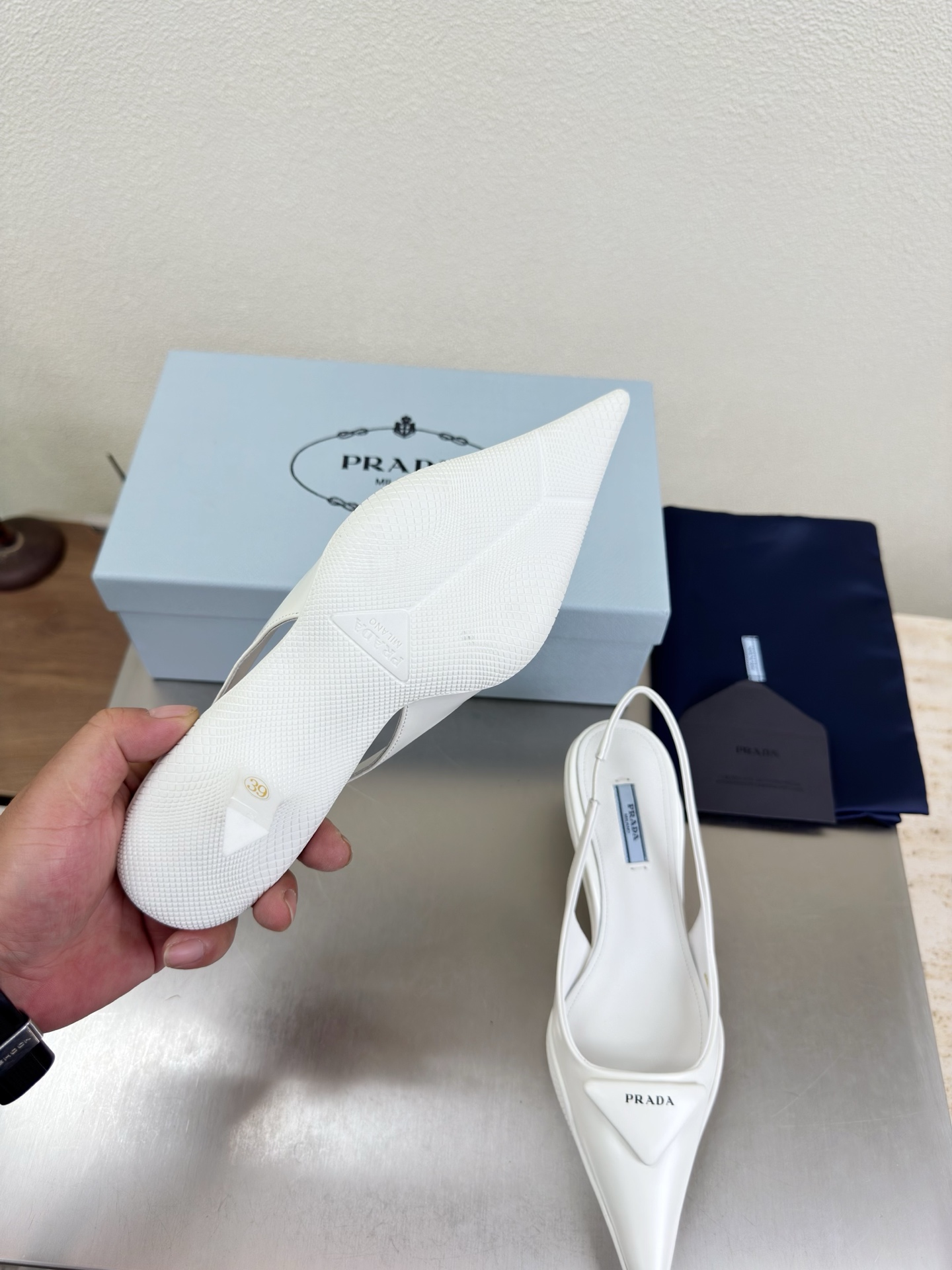 Prada Style White Leather Women's Shoes style reference detail image 8 from source 784751