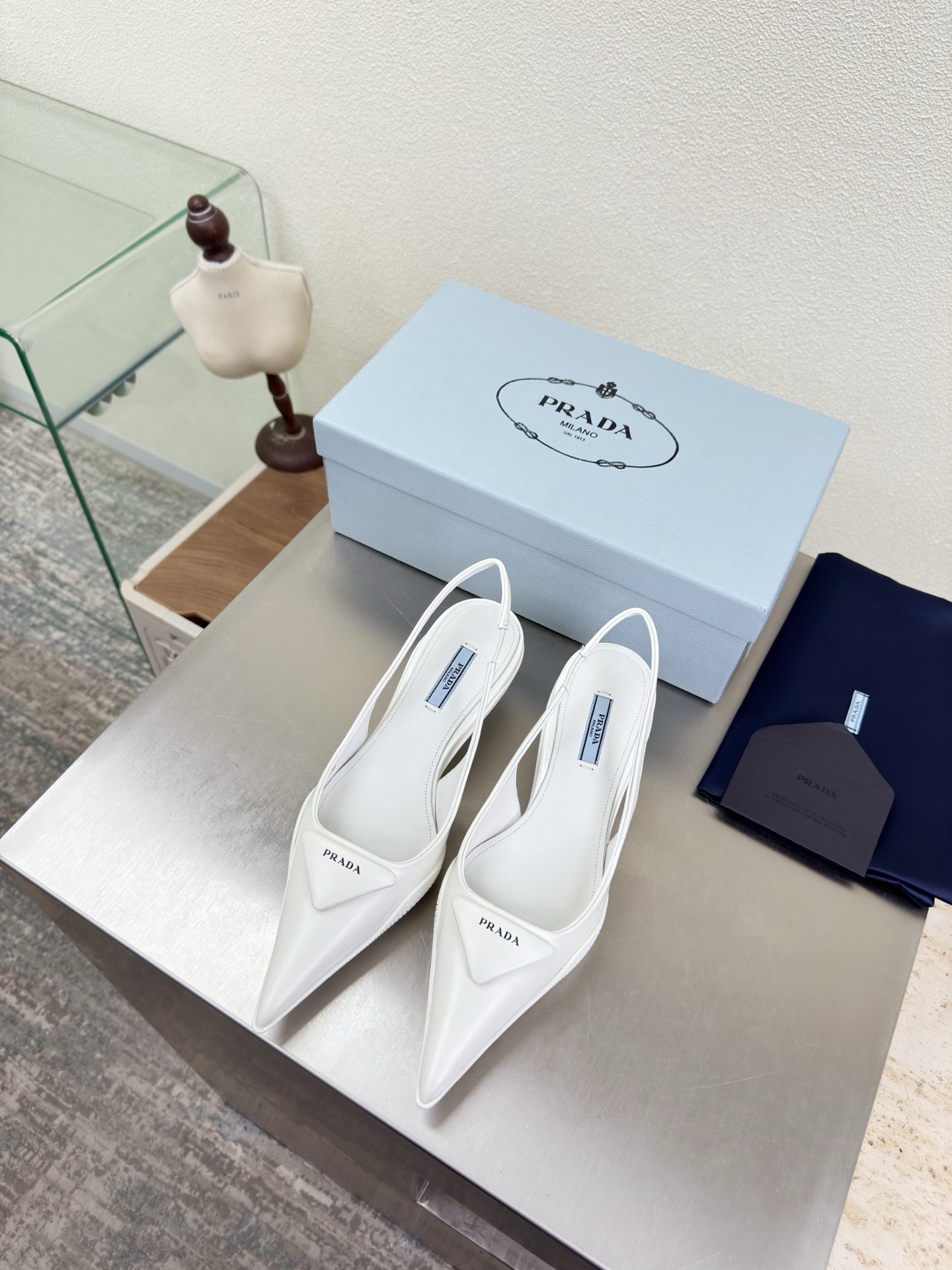 Prada Style White Leather Women's Shoes Lookbook Reference image 1