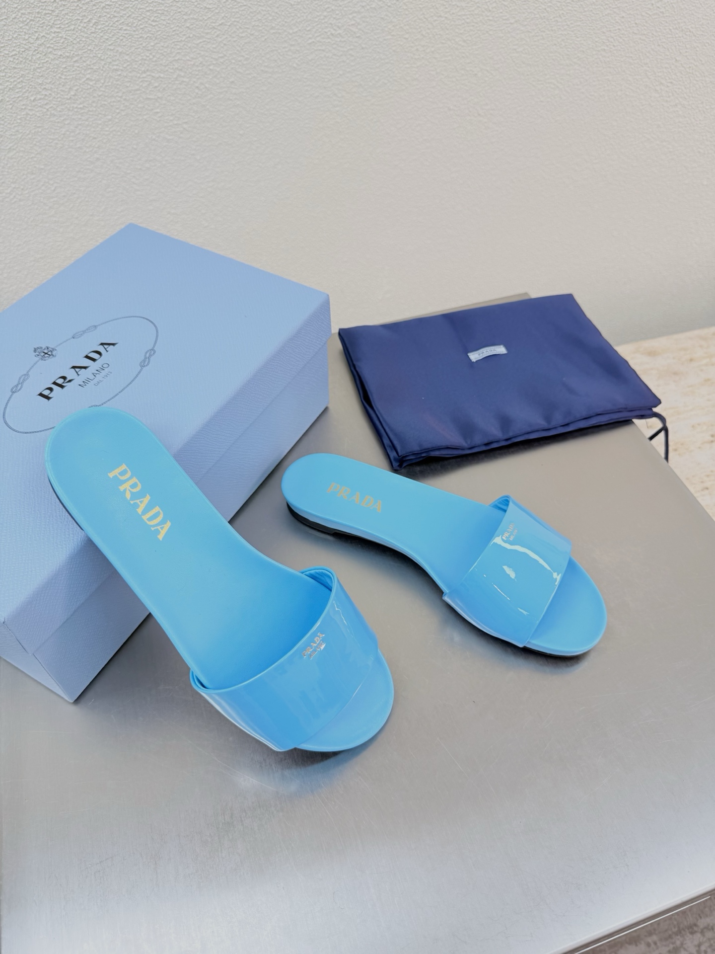 Prada Style Blue Leather Women's Shoes Lookbook Reference image 2