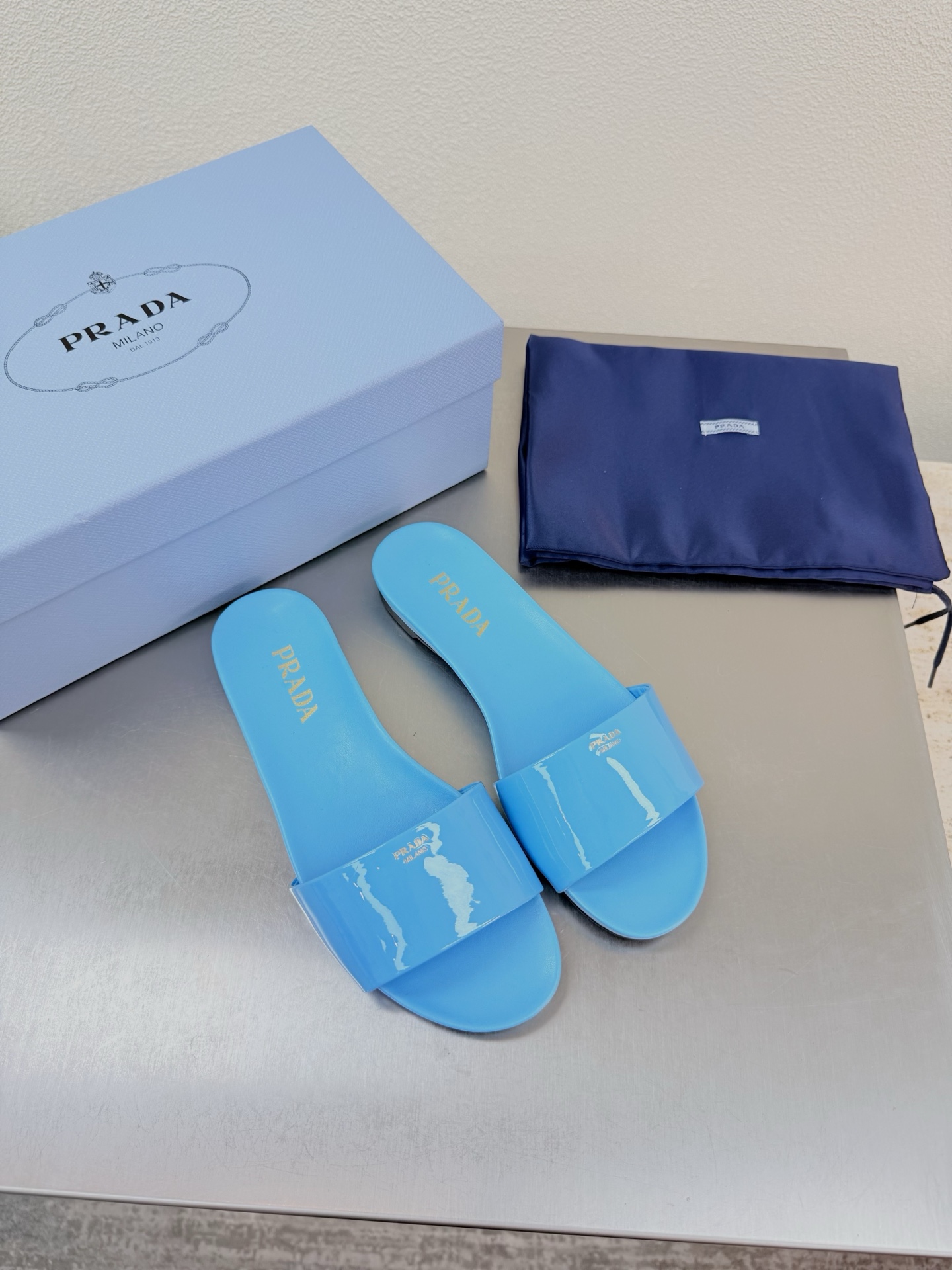 Prada Style Blue Leather Women's Shoes Lookbook Reference image 1