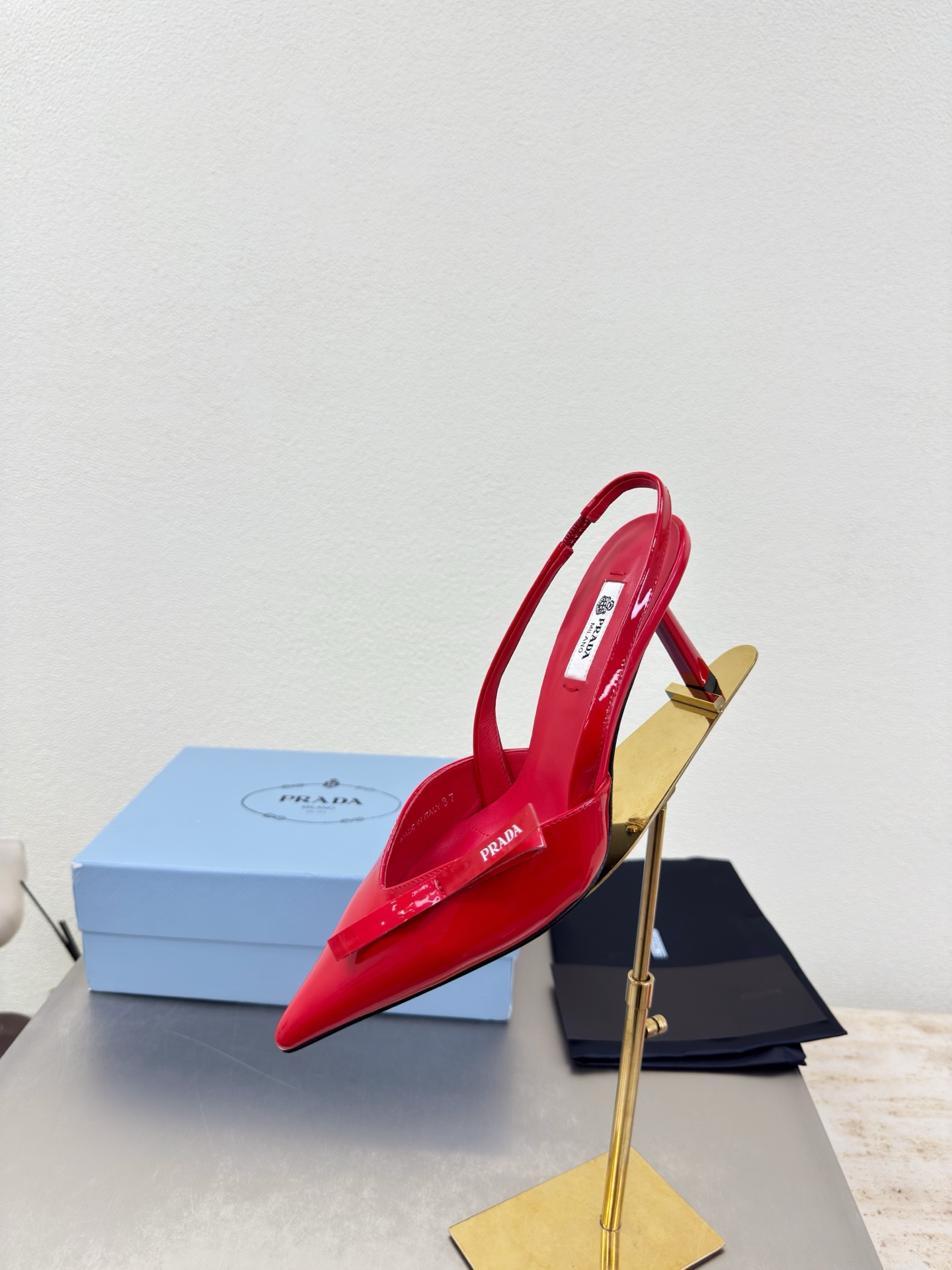 Prada Style Red Leather Women's Shoes style reference detail image 8 from source 784759