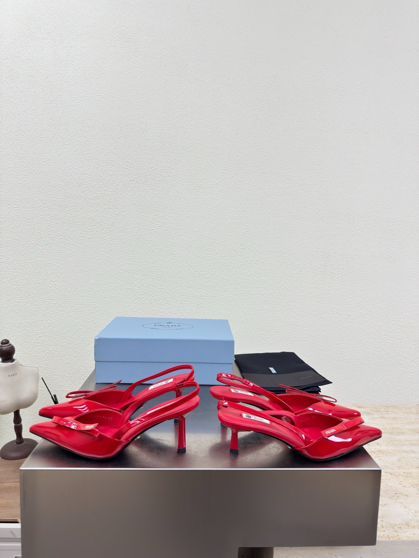 Prada Style Red Leather Women's Shoes style reference detail image 3 from source 784759