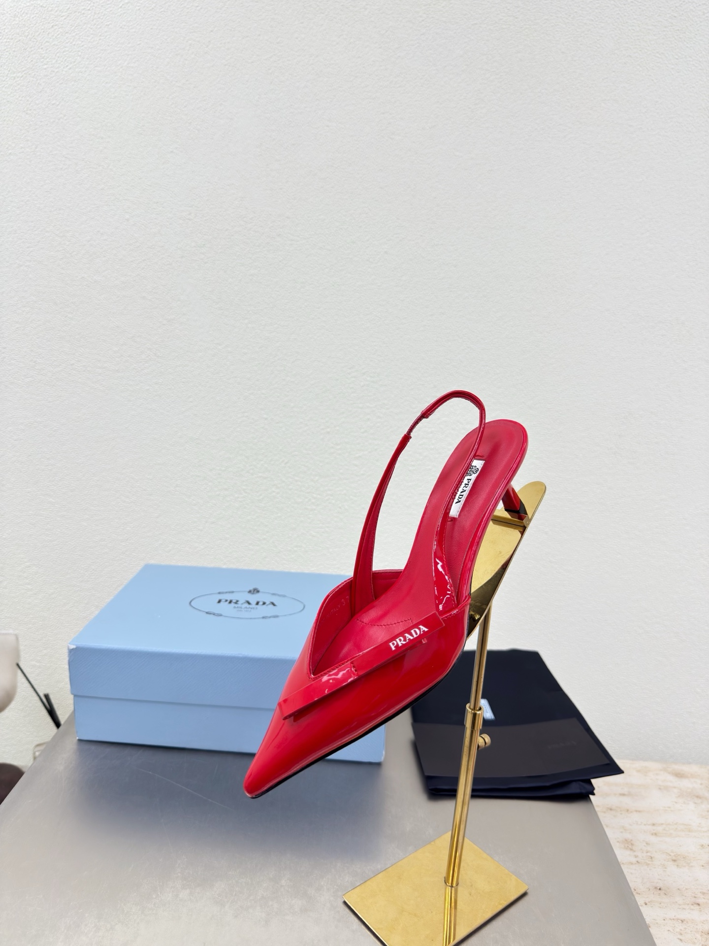 Prada Style Red Leather Women's Shoes style reference detail image 9 from source 784759