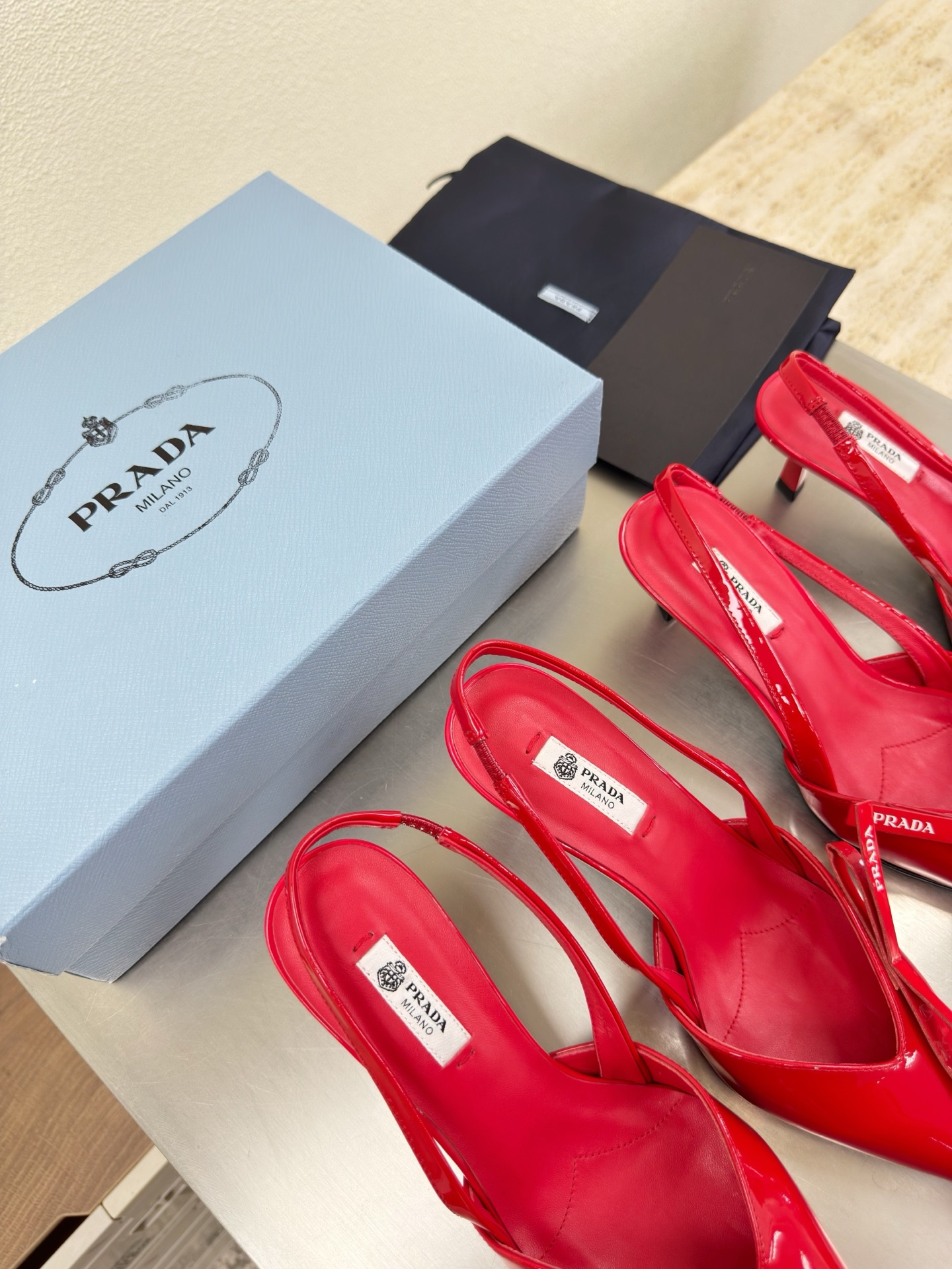Prada Style Red Leather Women's Shoes Lookbook Reference image 2