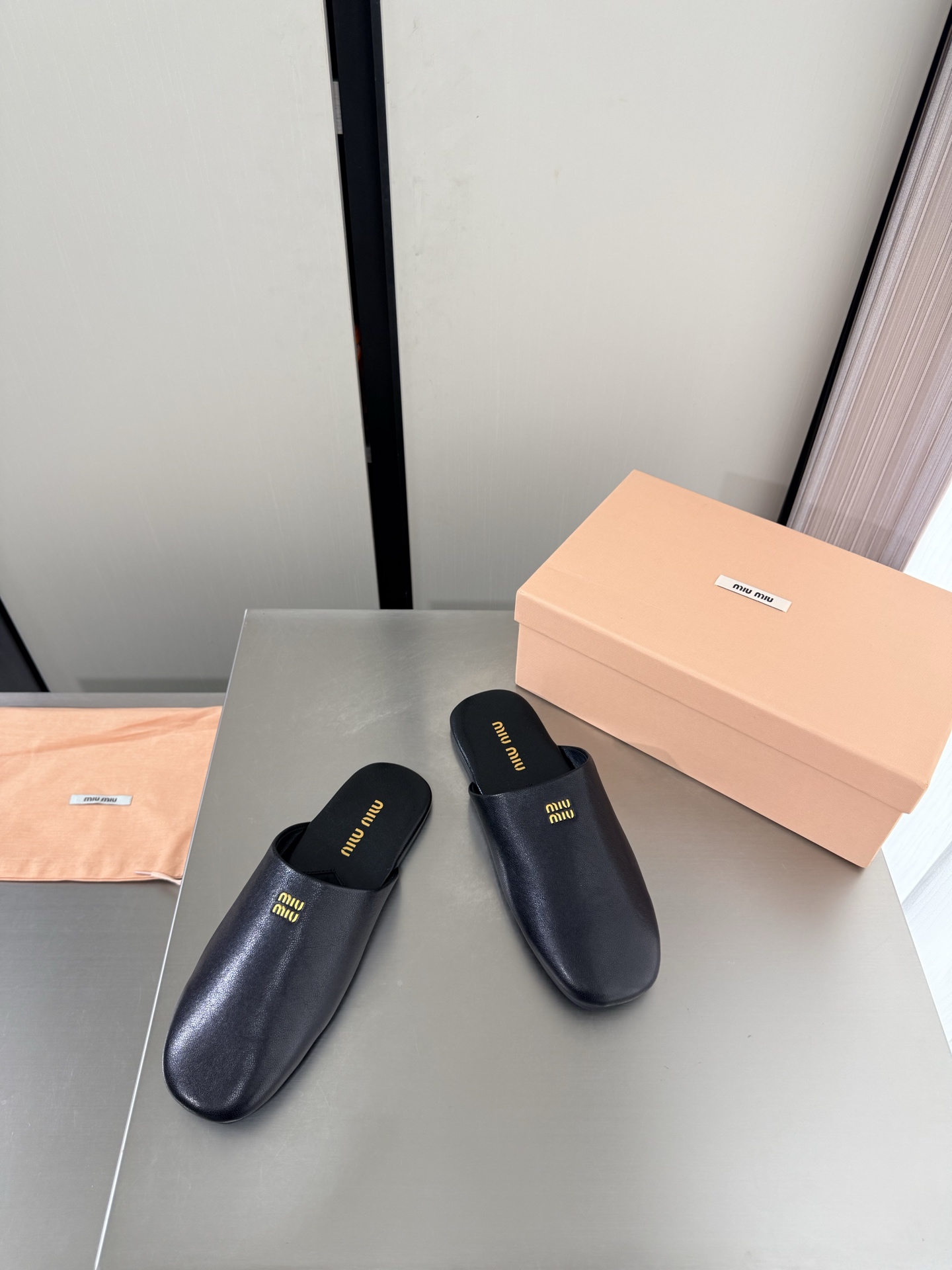 Miu Miu Leather Flat Mules