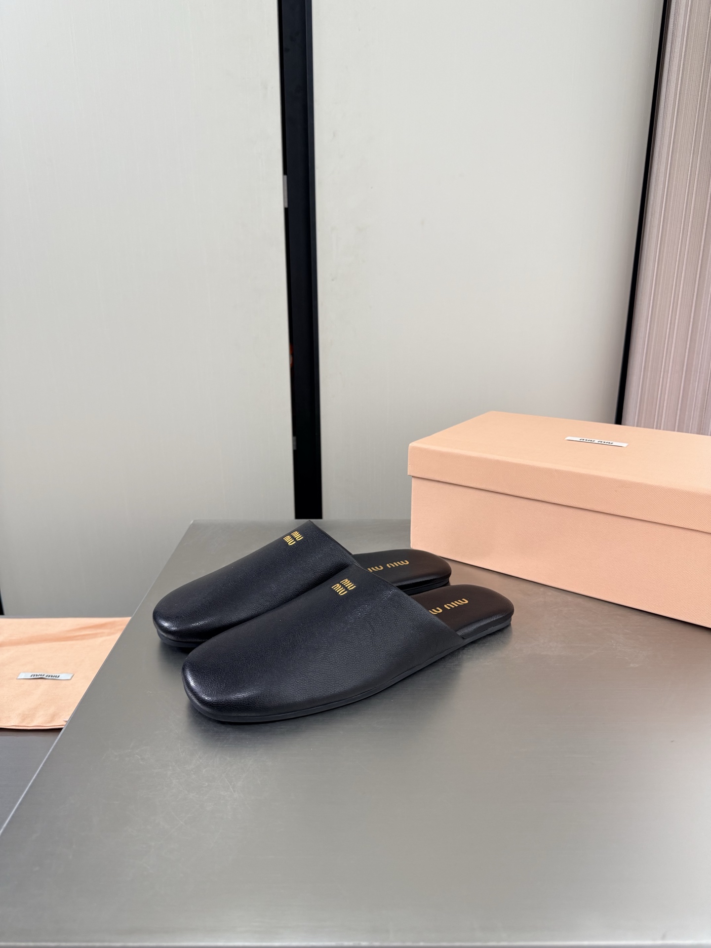 Miu Miu Leather Flat Mules