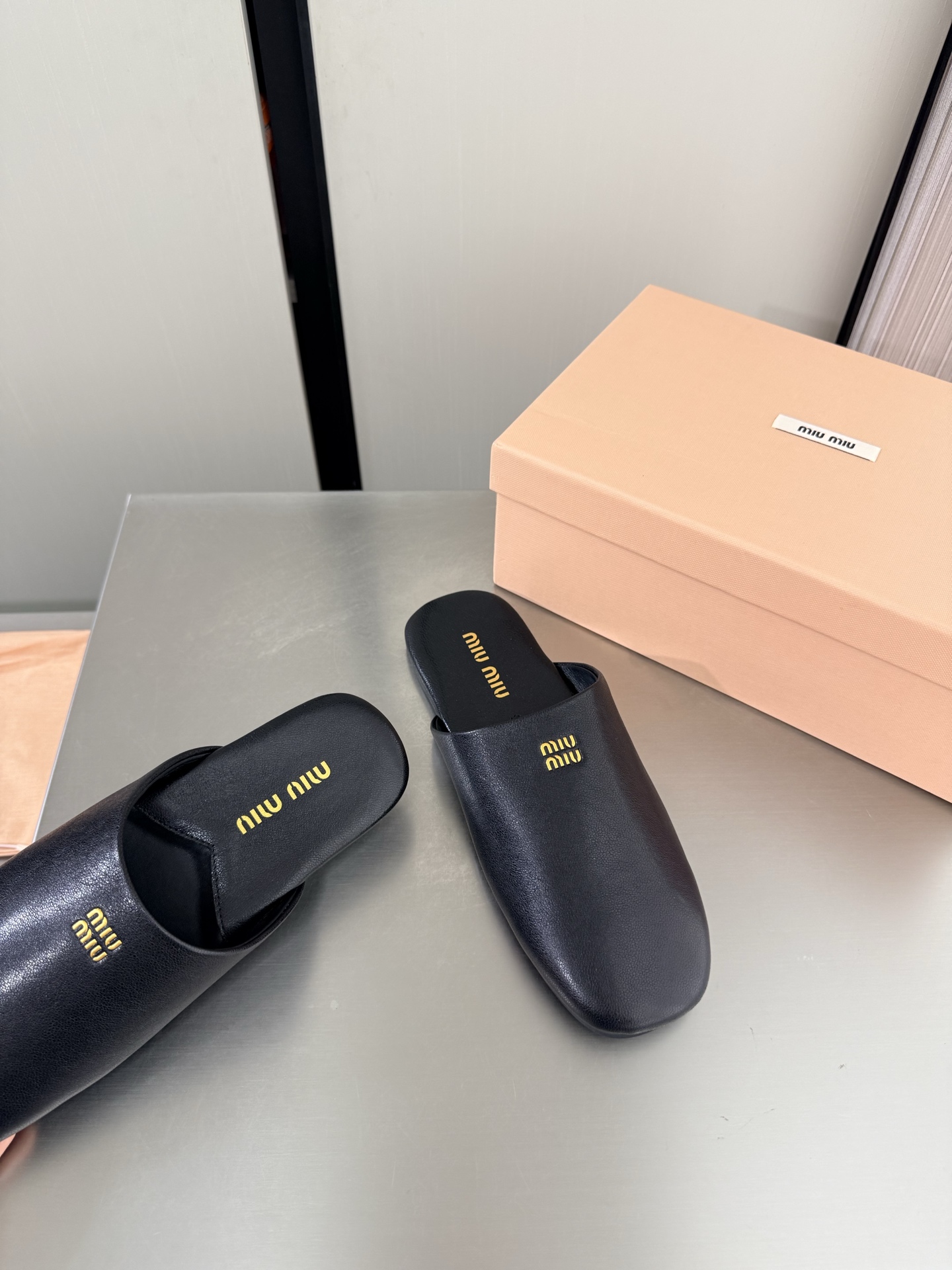 Miu Miu Leather Flat Mules