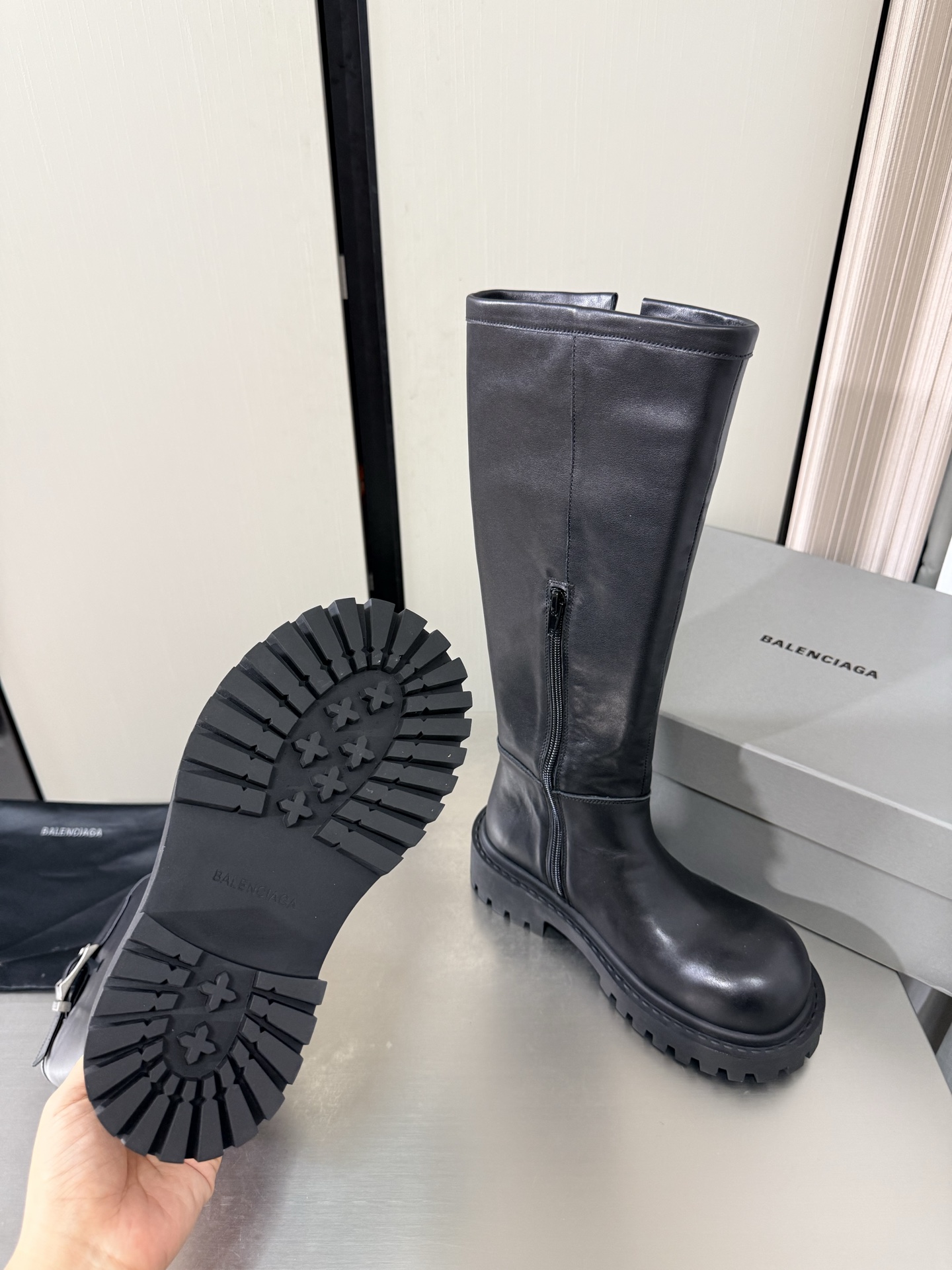 Balenciaga Chunky Rider Knee High Boots