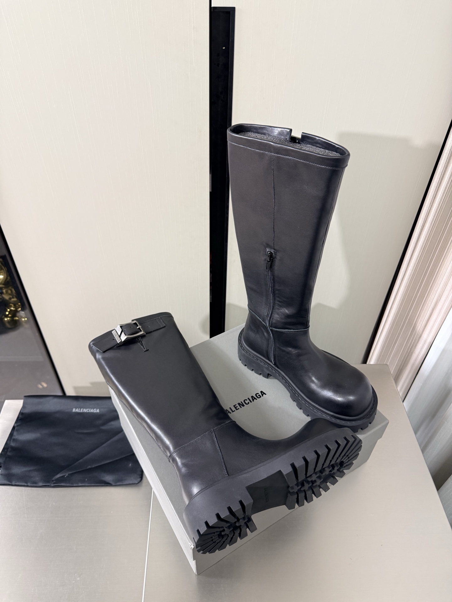Balenciaga Chunky Rider Knee High Boots
