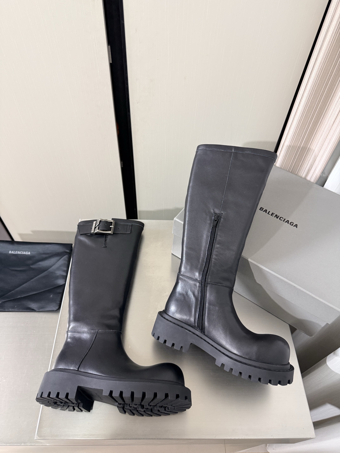 Balenciaga Chunky Rider Knee High Boots