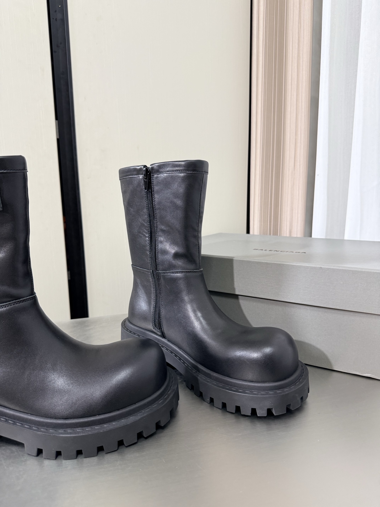 Balenciaga Chunky Buckle Mid-Calf Boots