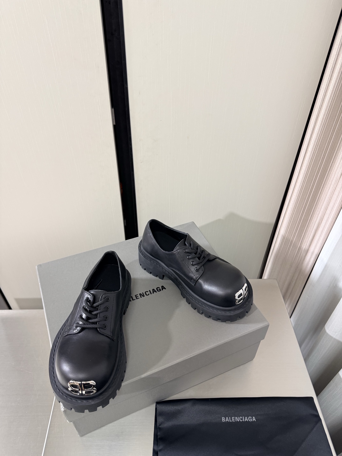 Balenciaga Platform Double B Derby Shoes