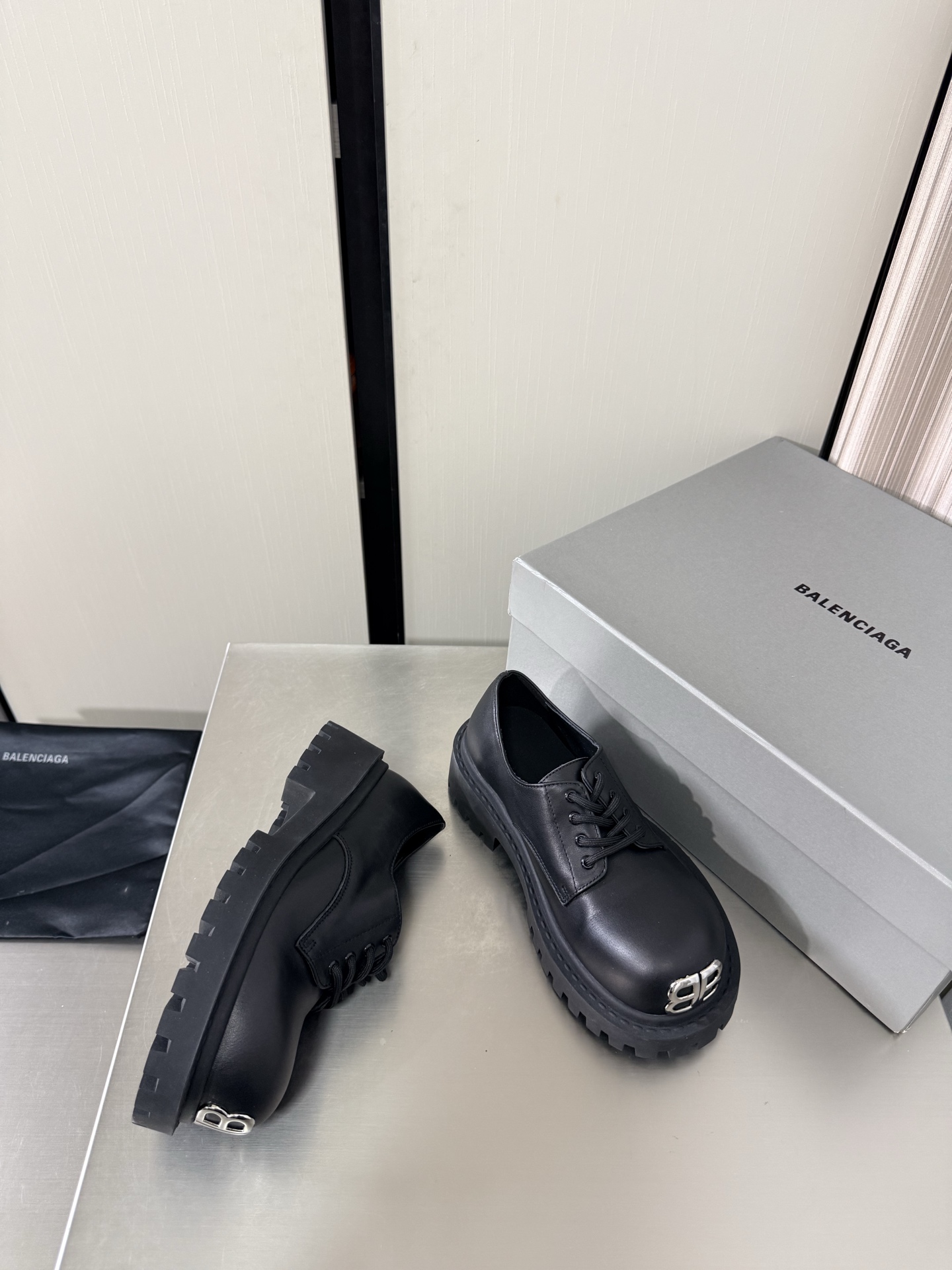 Balenciaga Platform Double B Derby Shoes