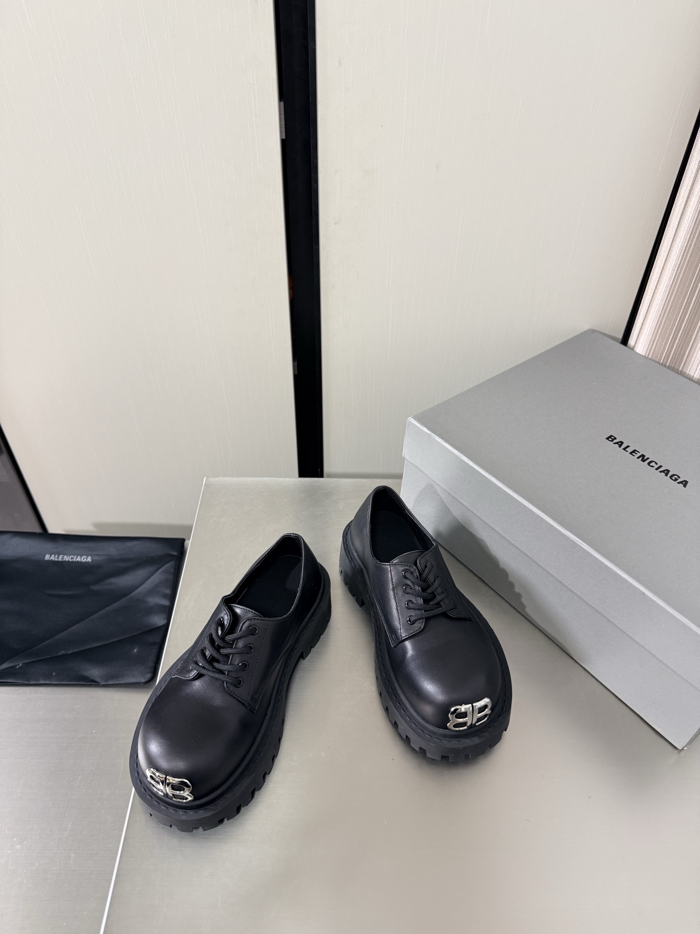 Balenciaga Platform Double B Derby Shoes