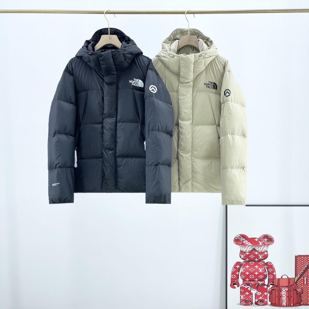 Top-grade THE NORTH FACE Dryvent ski jacket, waterproof, windproof, warm. Unisex. Colors: Black, Khaki. Sizes S-XXL. Filled with 90% white duck down.-Big cat