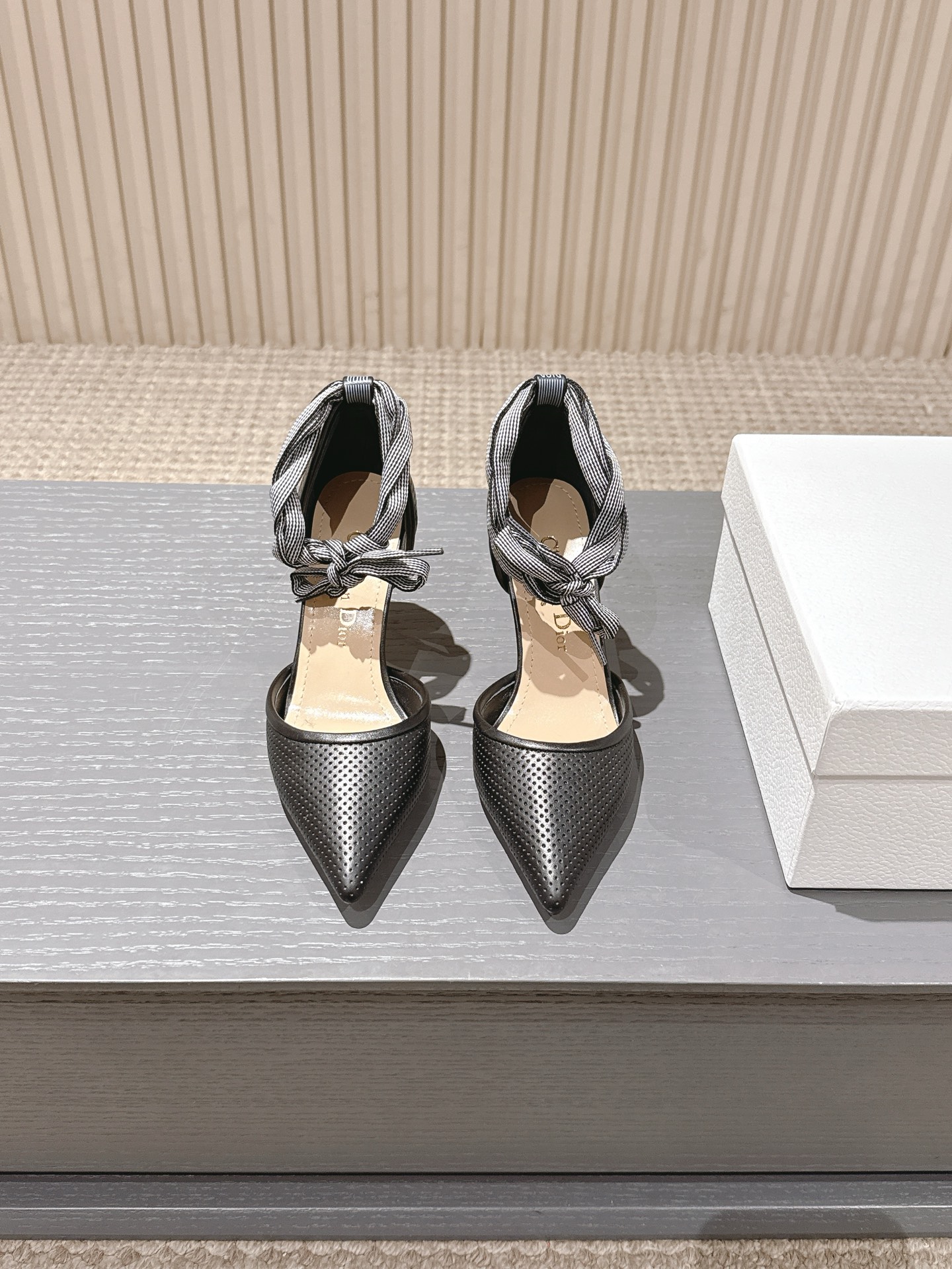 Dior J'Adior Black Lambskin Pointed-Toe Pumps with Ribbon Tie, 5-7cm Heel 3 i1746226968673 4218 0 0
