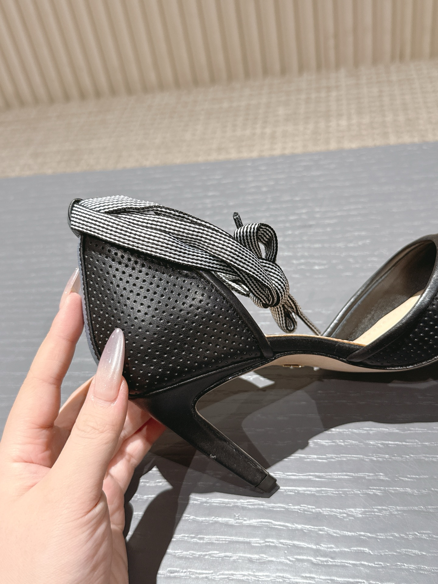 Dior J'Adior Black Lambskin Pointed-Toe Pumps with Ribbon Tie, 5-7cm Heel 9 i1746226968673 5724 0 7