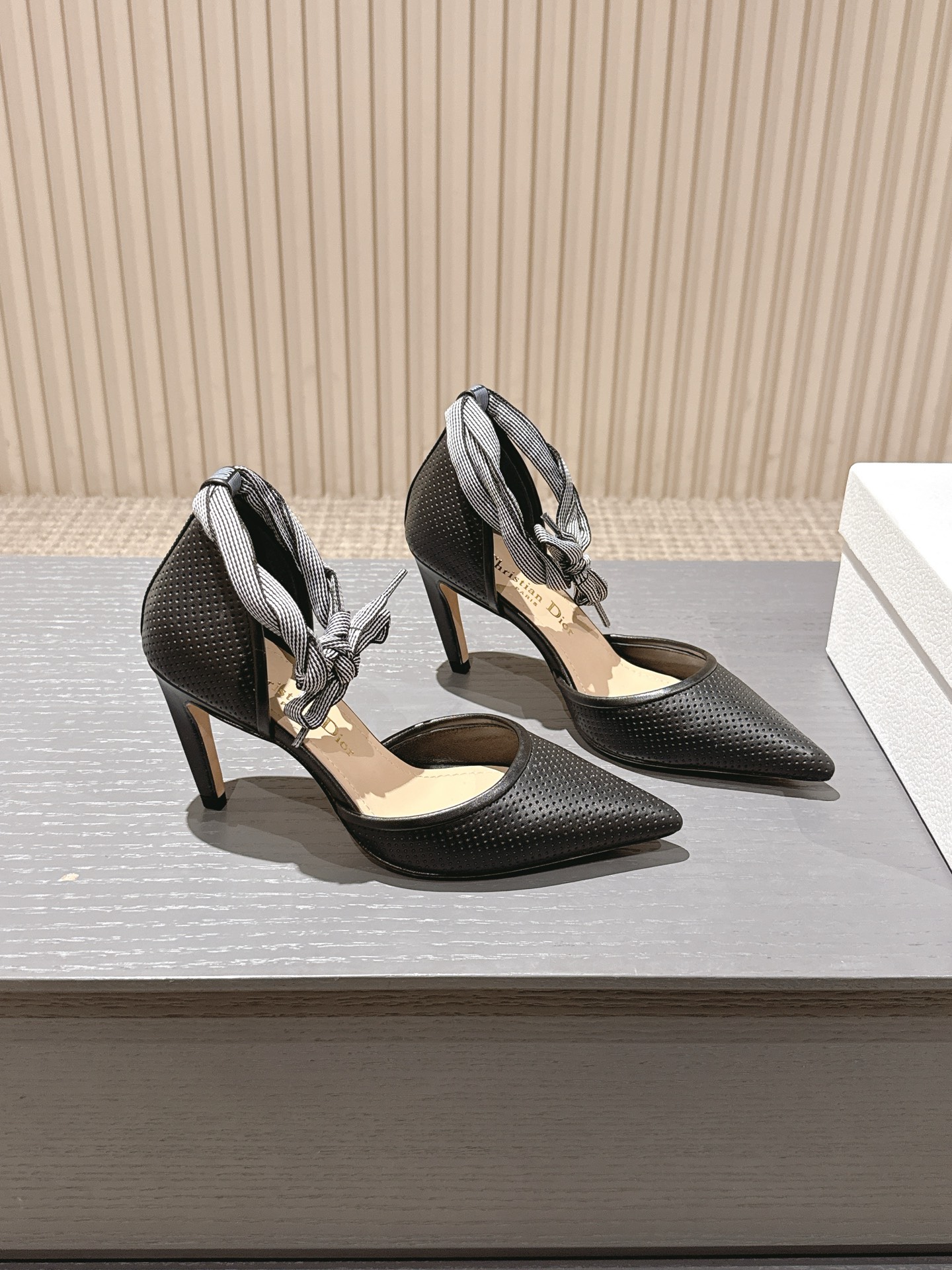 Dior J'Adior Black Lambskin Pointed-Toe Pumps with Ribbon Tie, 5-7cm Heel 2 i1746226968673 5963 0 2