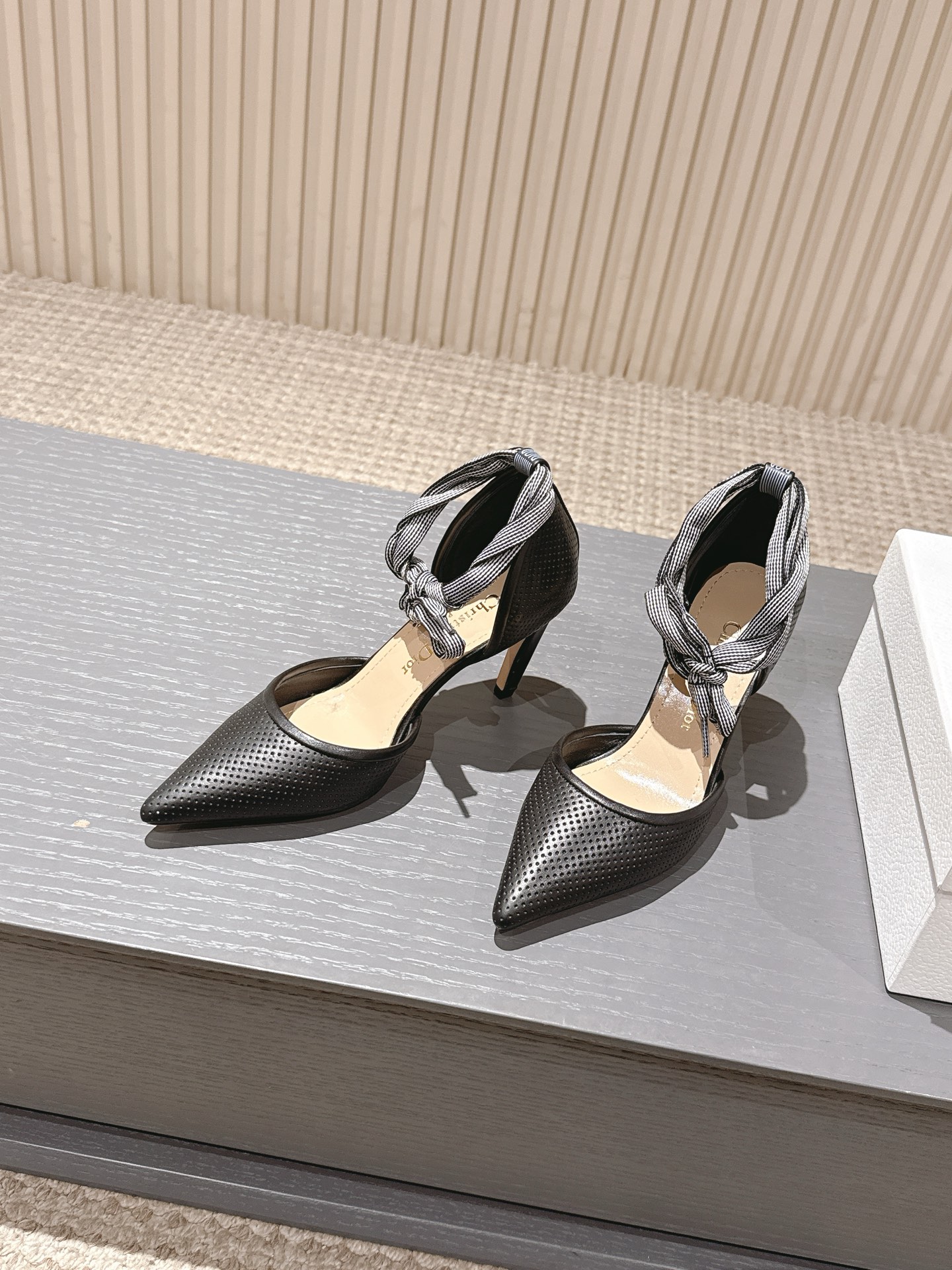 Dior J'Adior Black Lambskin Pointed-Toe Pumps with Ribbon Tie, 5-7cm Heel 4 i1746226968673 8052 0 1