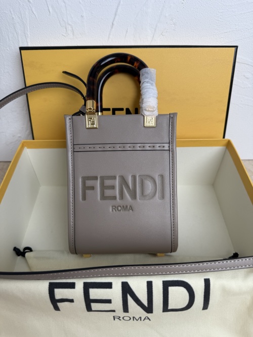 Fendi Roma Sunshine Mini Tote Bag Leather Top Handle, Adjustable Strap 1 Fendi Roma Sunshine Mini Tote Bag Leather Top Handle, Adjustable Strap