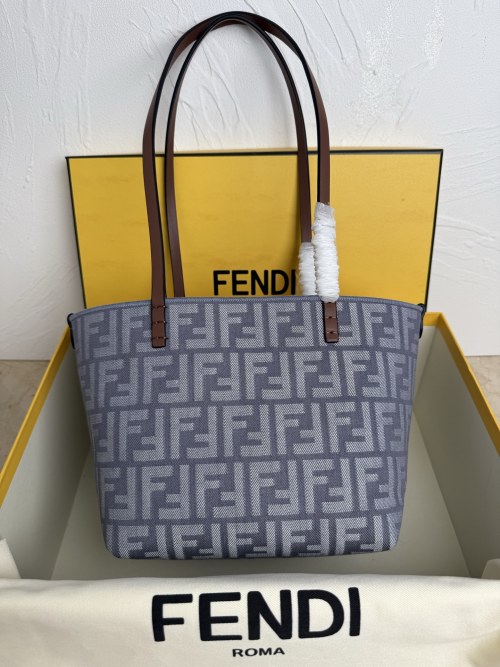 Fendi Blue Denim FF Jacquard Baguette Handbag with Small Tote Gift Set 1 Fendi Blue Denim FF Jacquard Baguette Handbag with Small Tote Gift Set