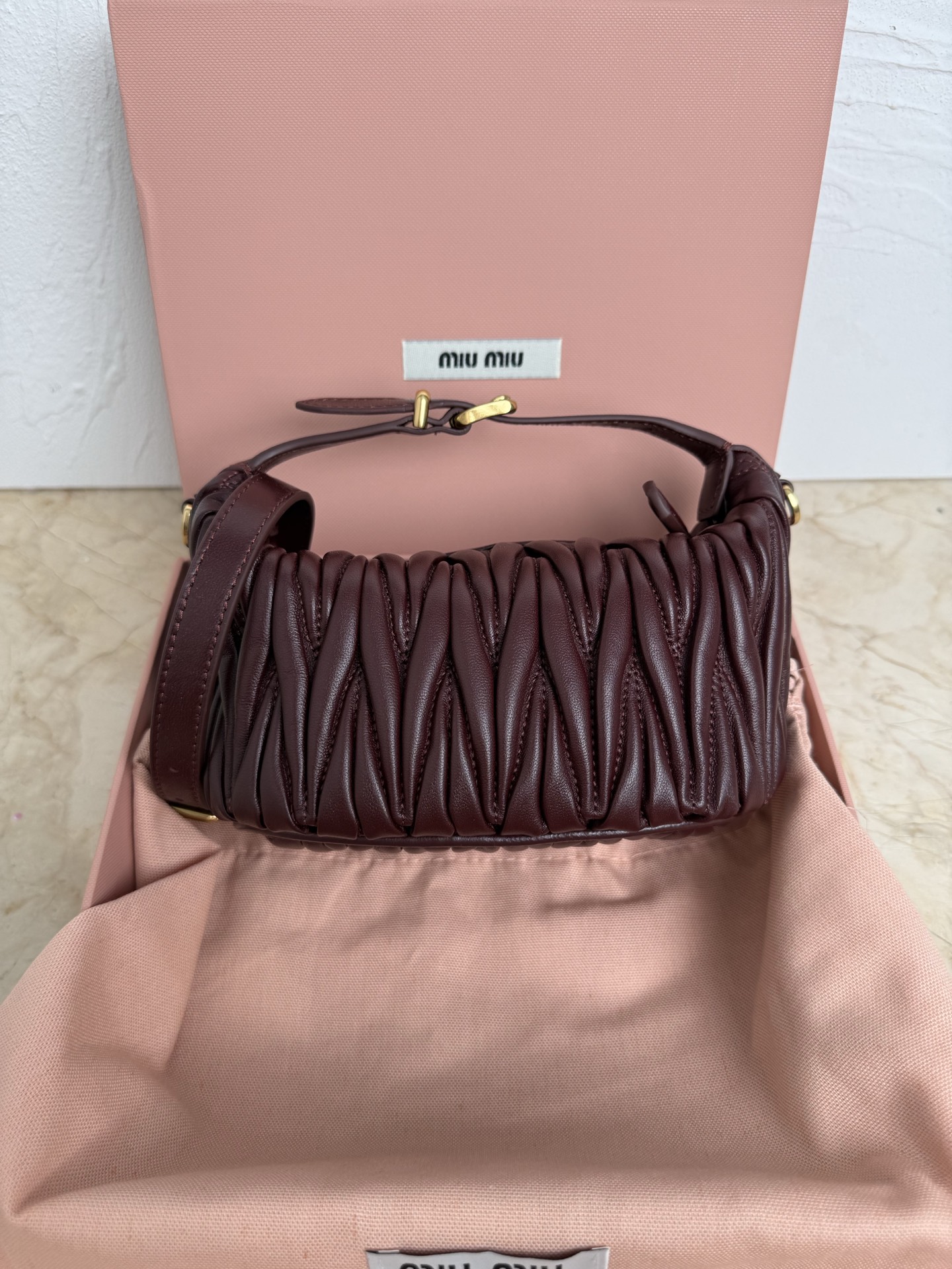 Miu Miu Style Beige Leather Clutch Lookbook Reference image 2