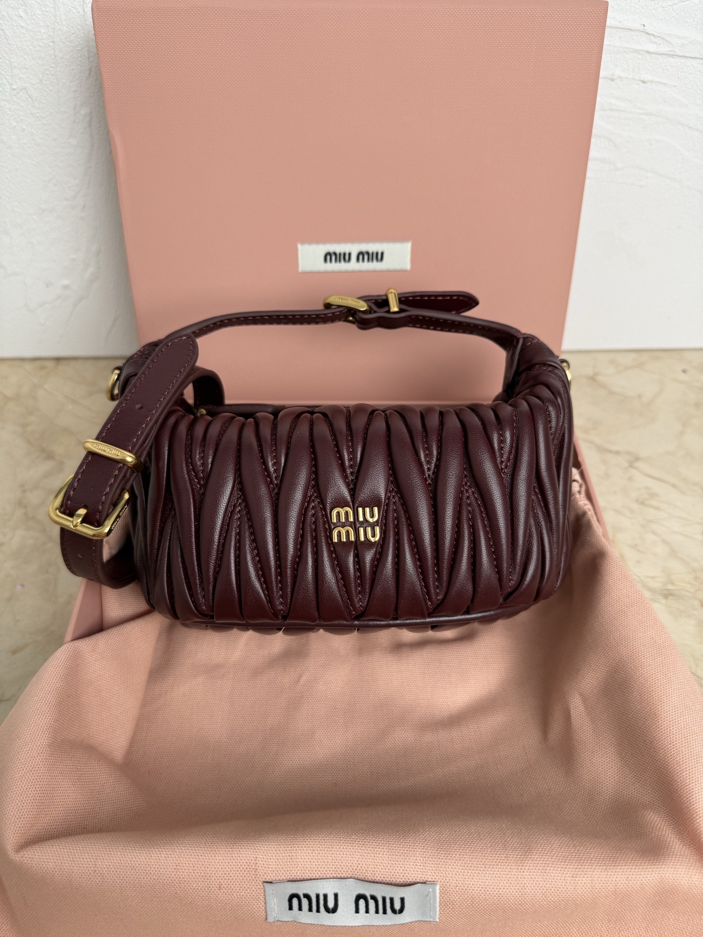 Miu Miu Style Beige Leather Clutch Lookbook Reference image 1