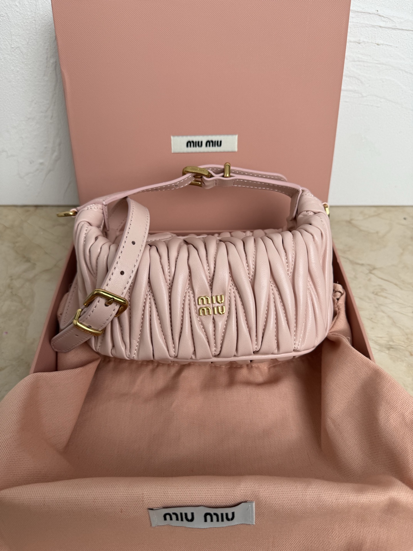 Miu Miu Style Beige Leather Clutch Lookbook Reference image 1