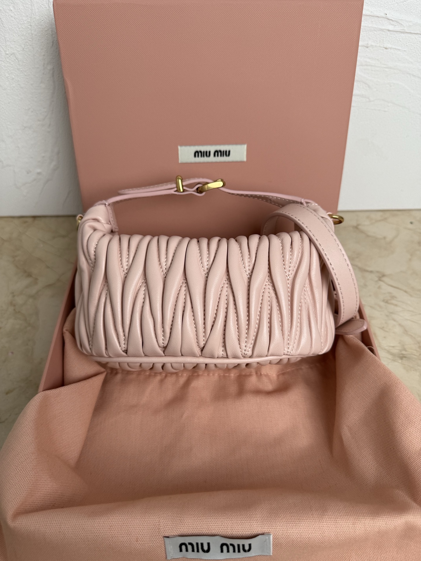 Miu Miu Style Beige Leather Clutch Lookbook Reference image 2