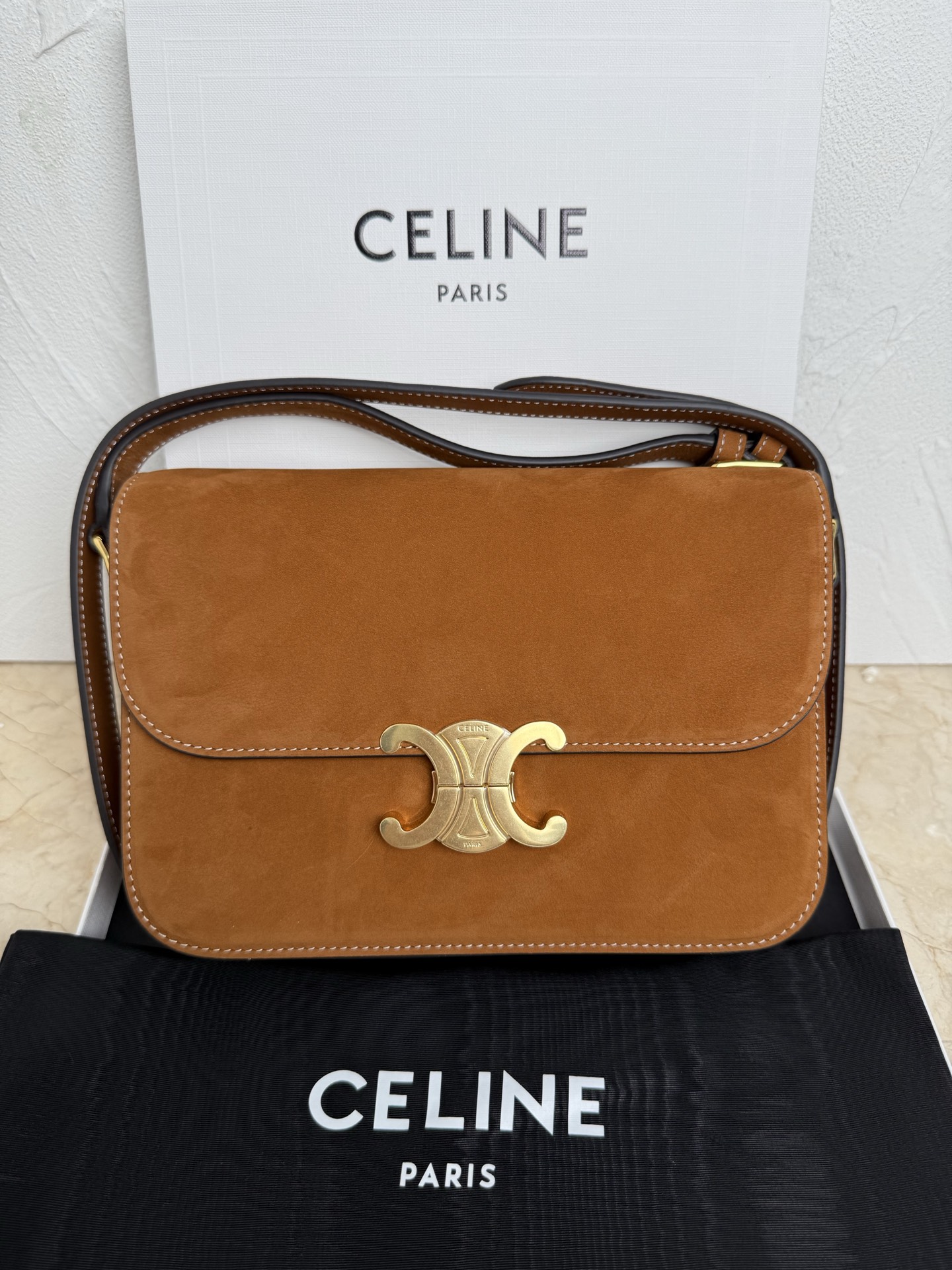 Celine Style Black Leather Bag Lookbook Reference image 1
